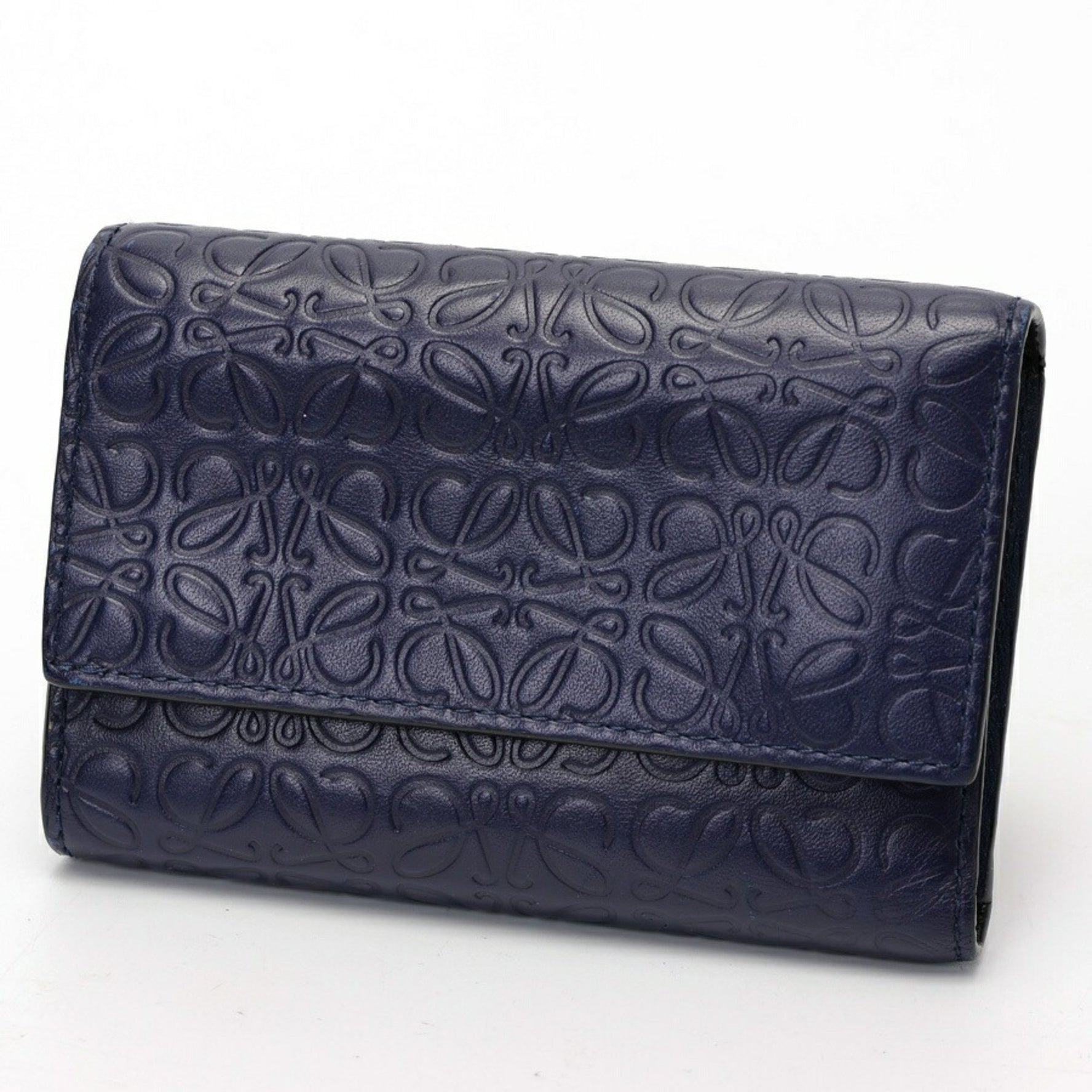 LOEWE Repeat Anagram Vertical Wallet Tri-fold Leather