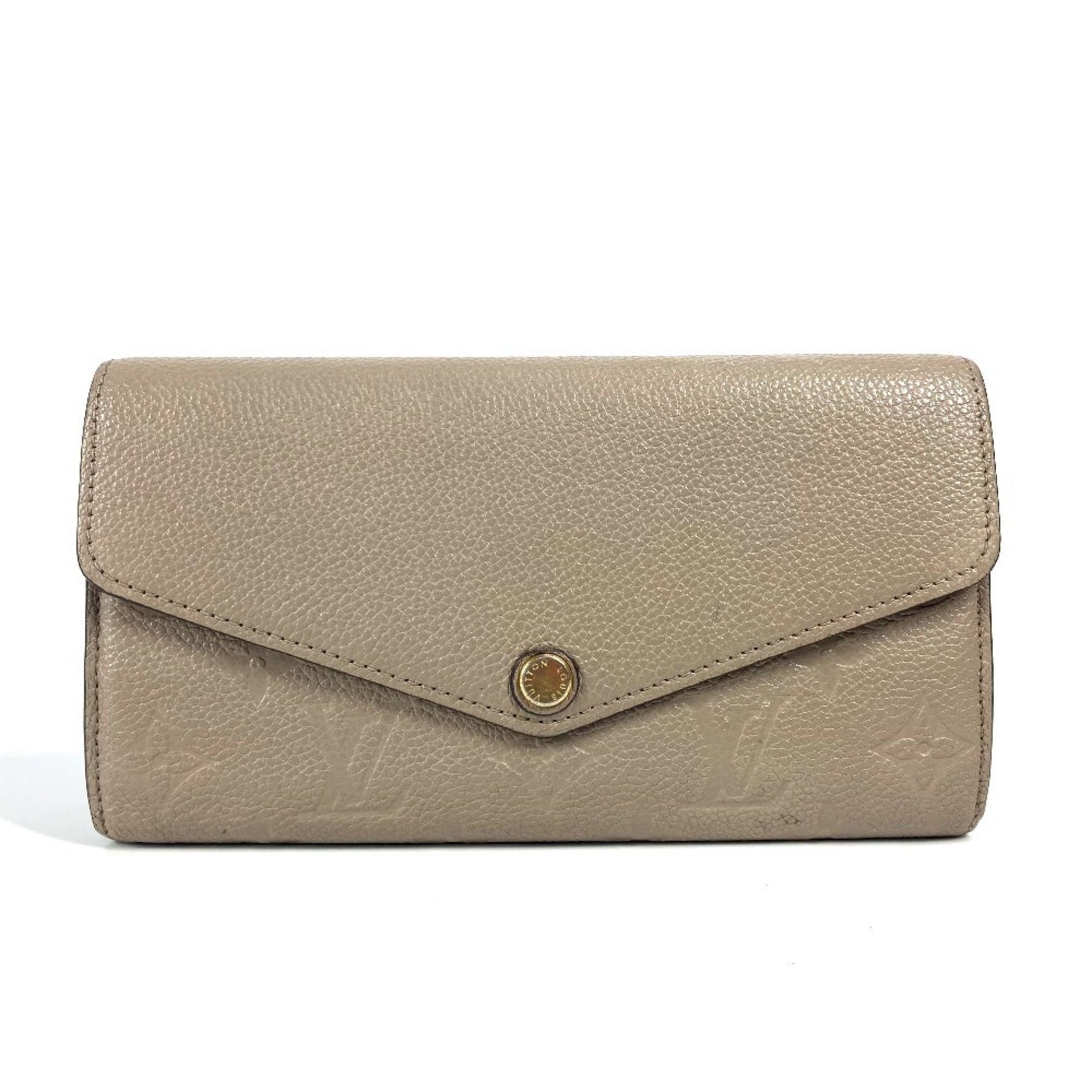 Louis Vuitton Monogram Empreinte Portefeuille Sarah Long Wallet Leather Men's Tourterelle Beige