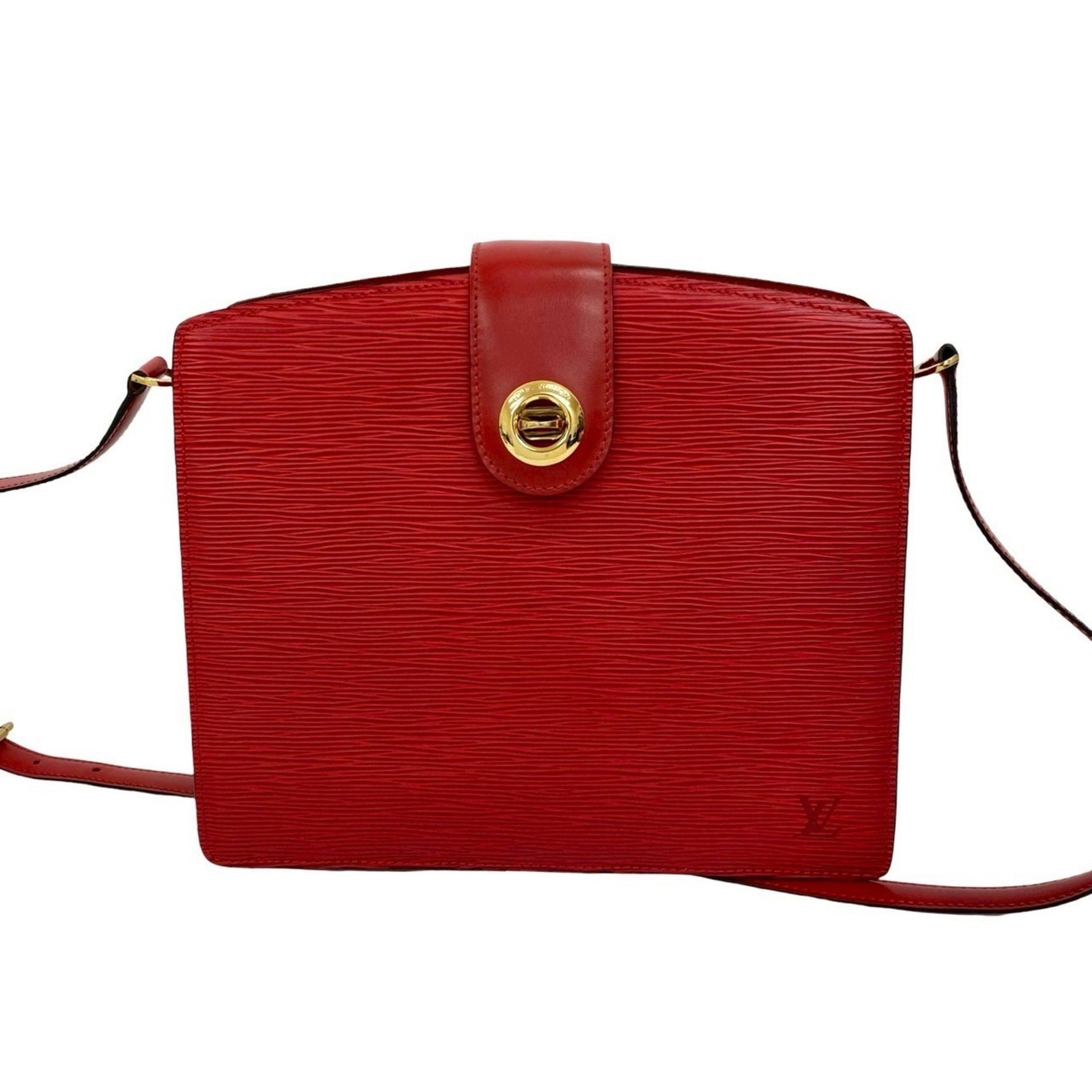 LOUIS VUITTON Capuchin Epi Leather Turnlock Shoulder Bag in Castilian Red