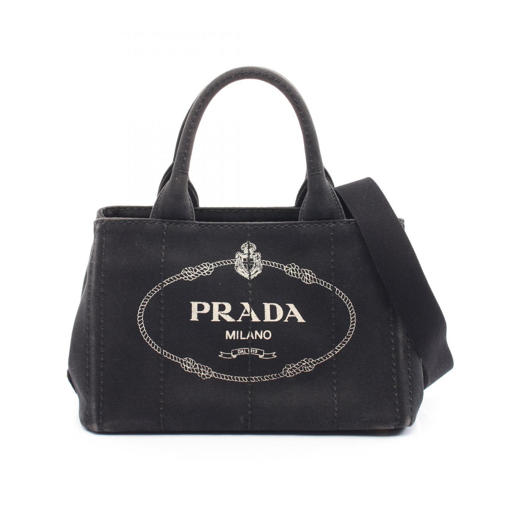 PRADA CANAPA Tote Bag Canvas
