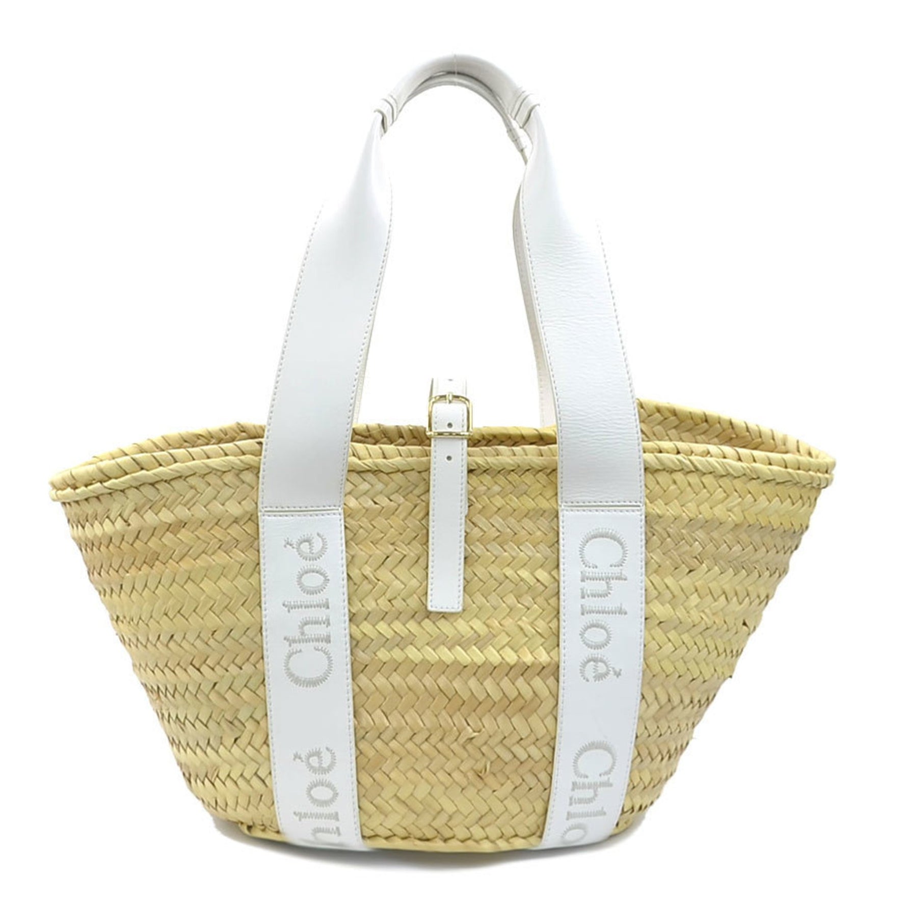 Chloé Chloe handbag, basket bag, straw leather, and natural