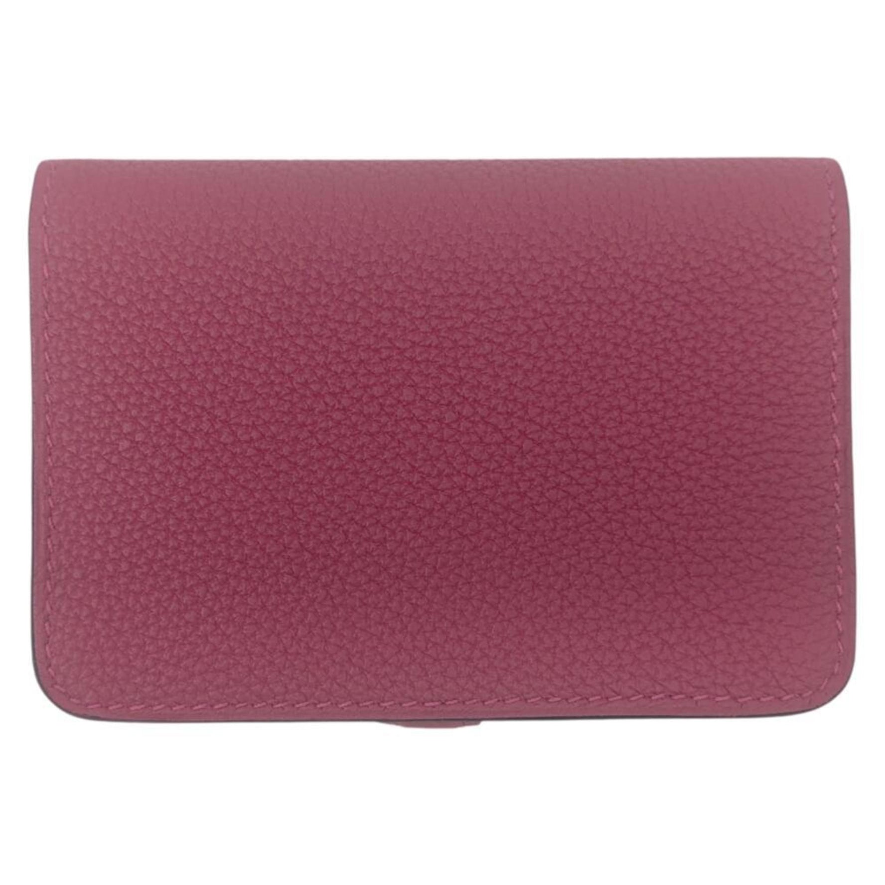 HERMES Dogon Business Card Case, Togo Raspberry, Z Stamp, 2021