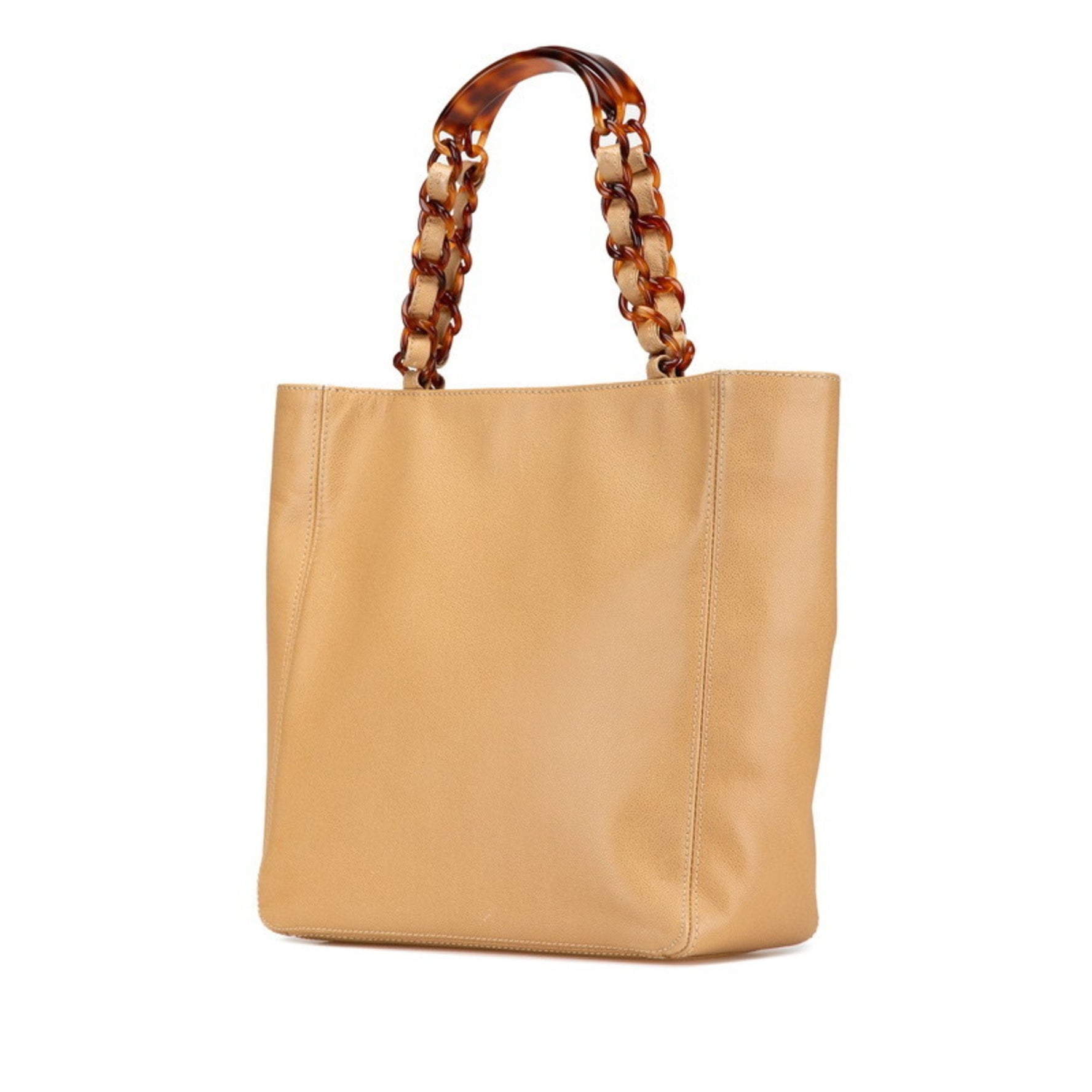 Chanel Coco Mark Chain Tote Bag Shoulder Caviar Skin Plastic