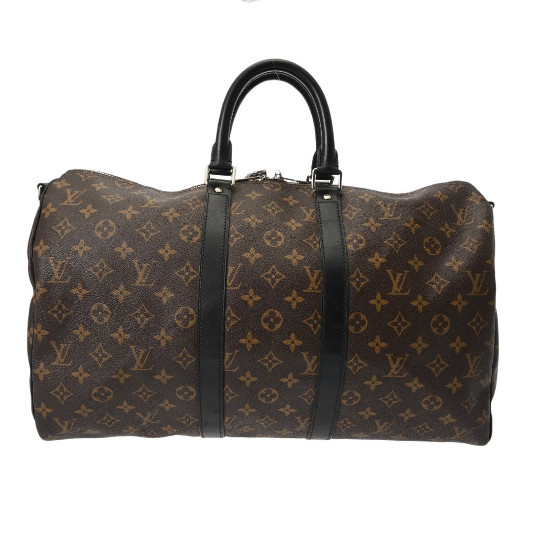 LOUIS VUITTON Monogram Macassar Keepall Bandouliere 45 in Brown/Noir Boston Bag