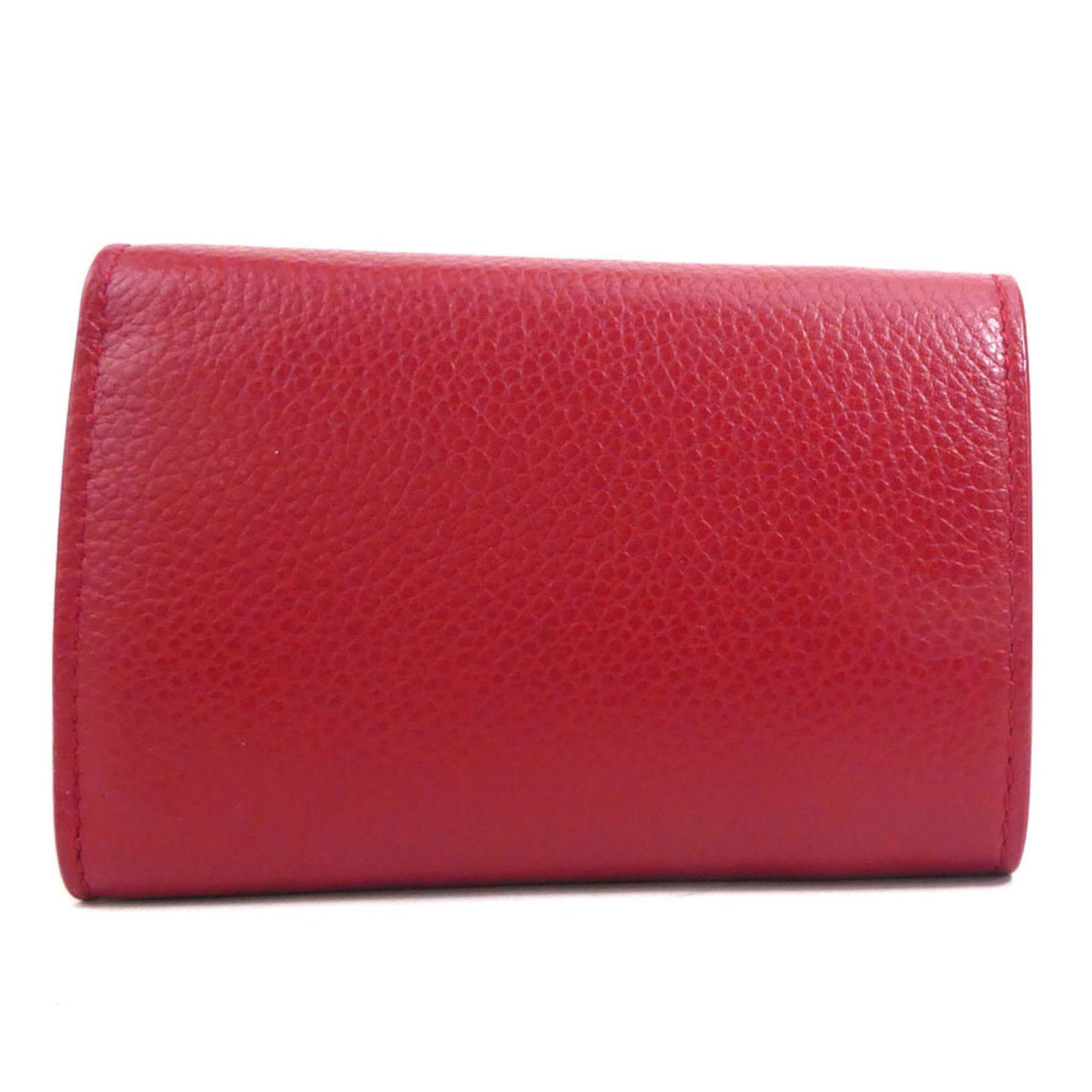 Saint Laurent Trifold Wallet Leather Red Unisex