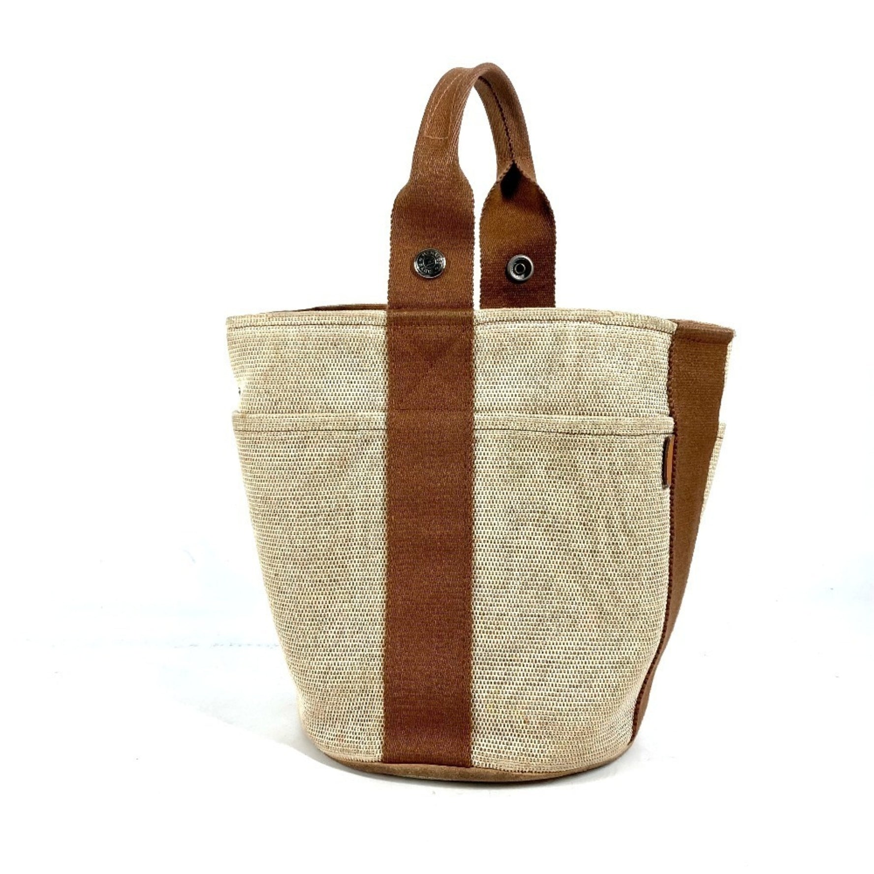 HERMES Saxo PM bucket-shaped handbag, canvas