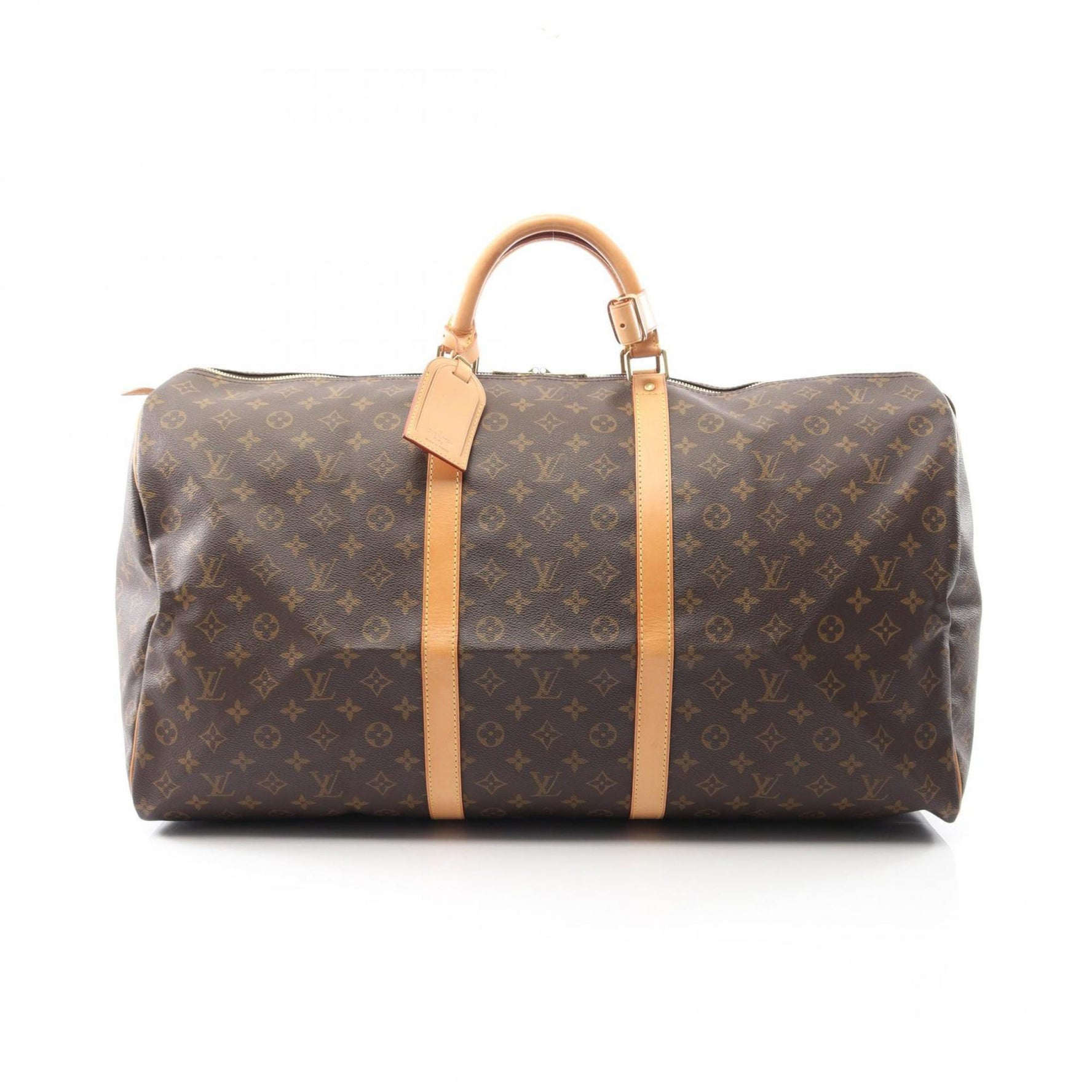 Louis Vuitton Keepall 60 Boston Bag, Coated Canvas and Leather, Monogram, Brown, Men's