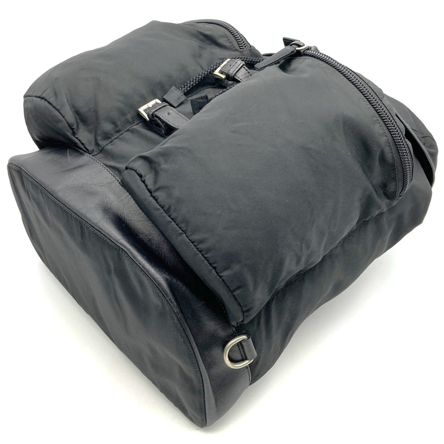 PRADA Backpack/Daypack Nylon Leather Triangle Men's
