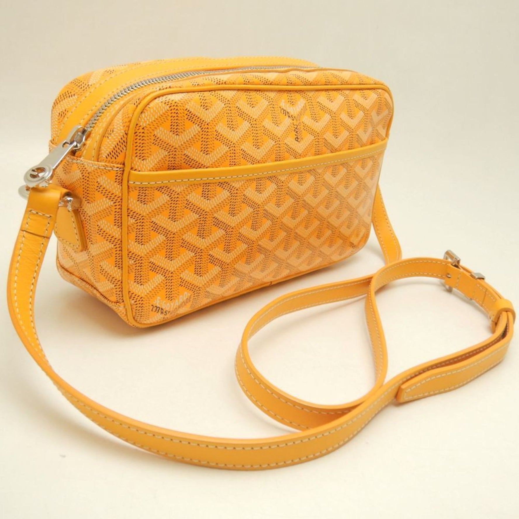 GOYARD Cap Vert PM Shoulder Bag in Coated Canvas and Leather