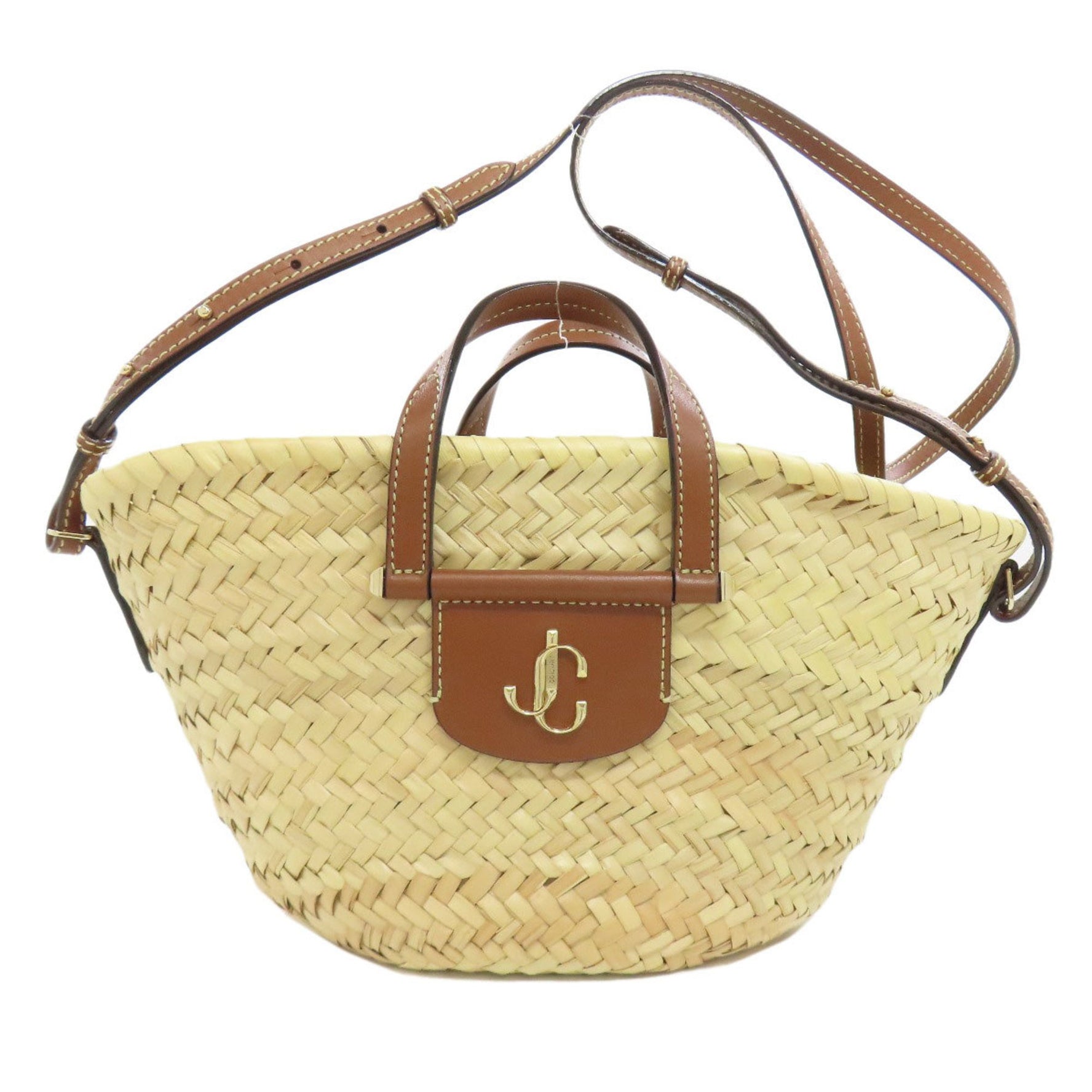 Jimmy Choo Basket Bag Handbag Raffia Women's