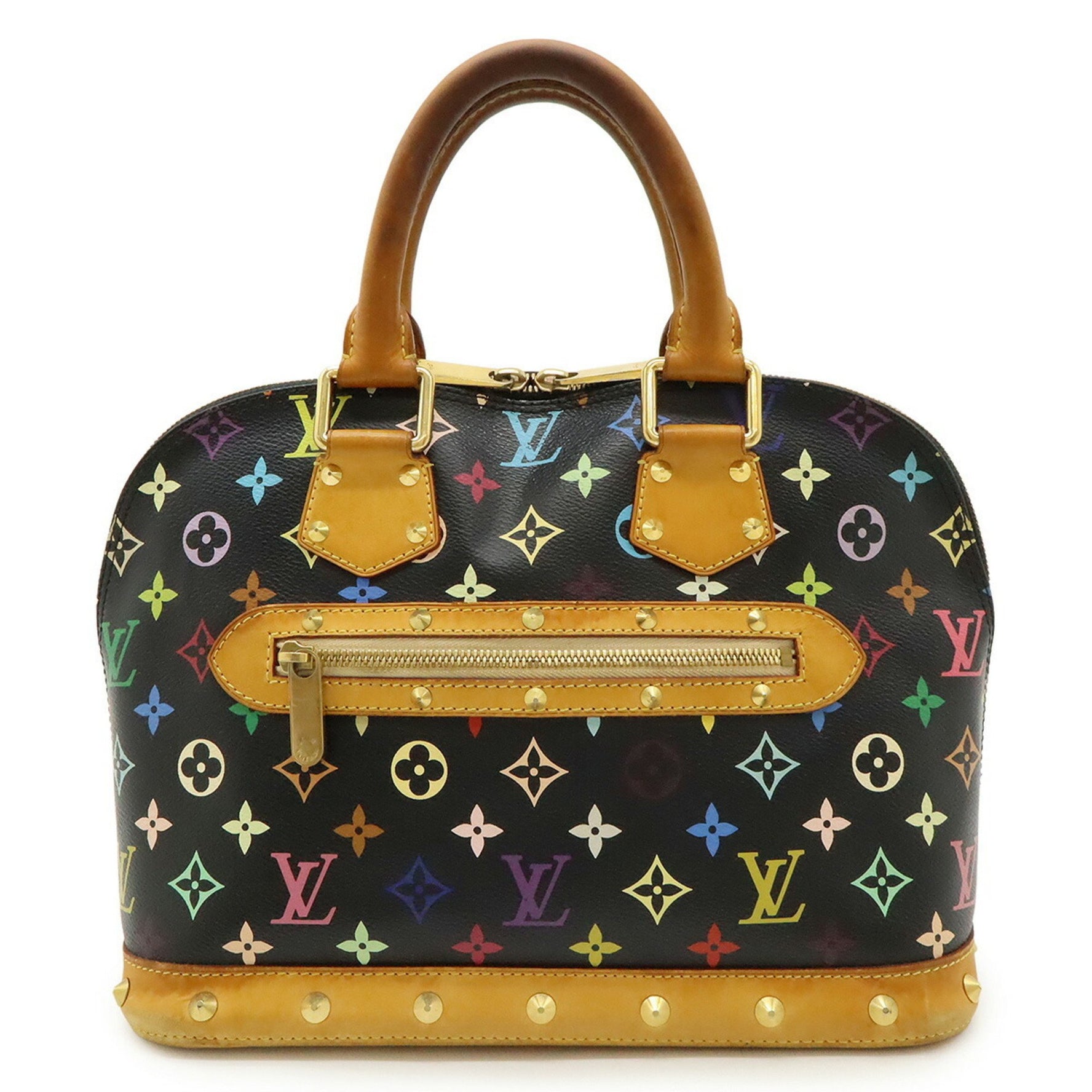 Louis Vuitton Monogram Multicolore Alma Handbag in Studs, Black