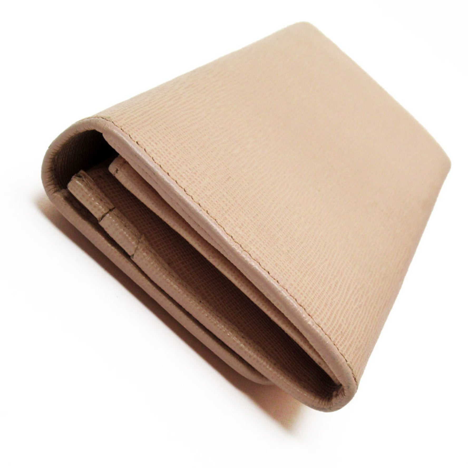 FENDI Bi-fold long wallet in leather, light pink