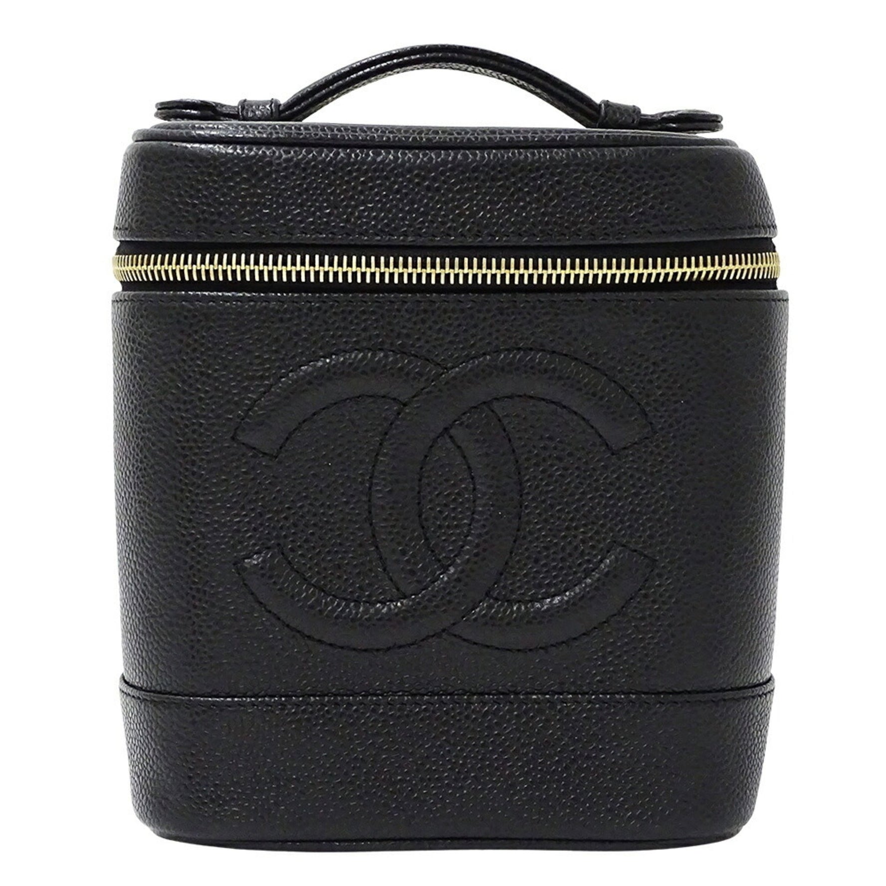 CHANEL Vanity Bag Handbag in Caviar Leather with Coco Mark