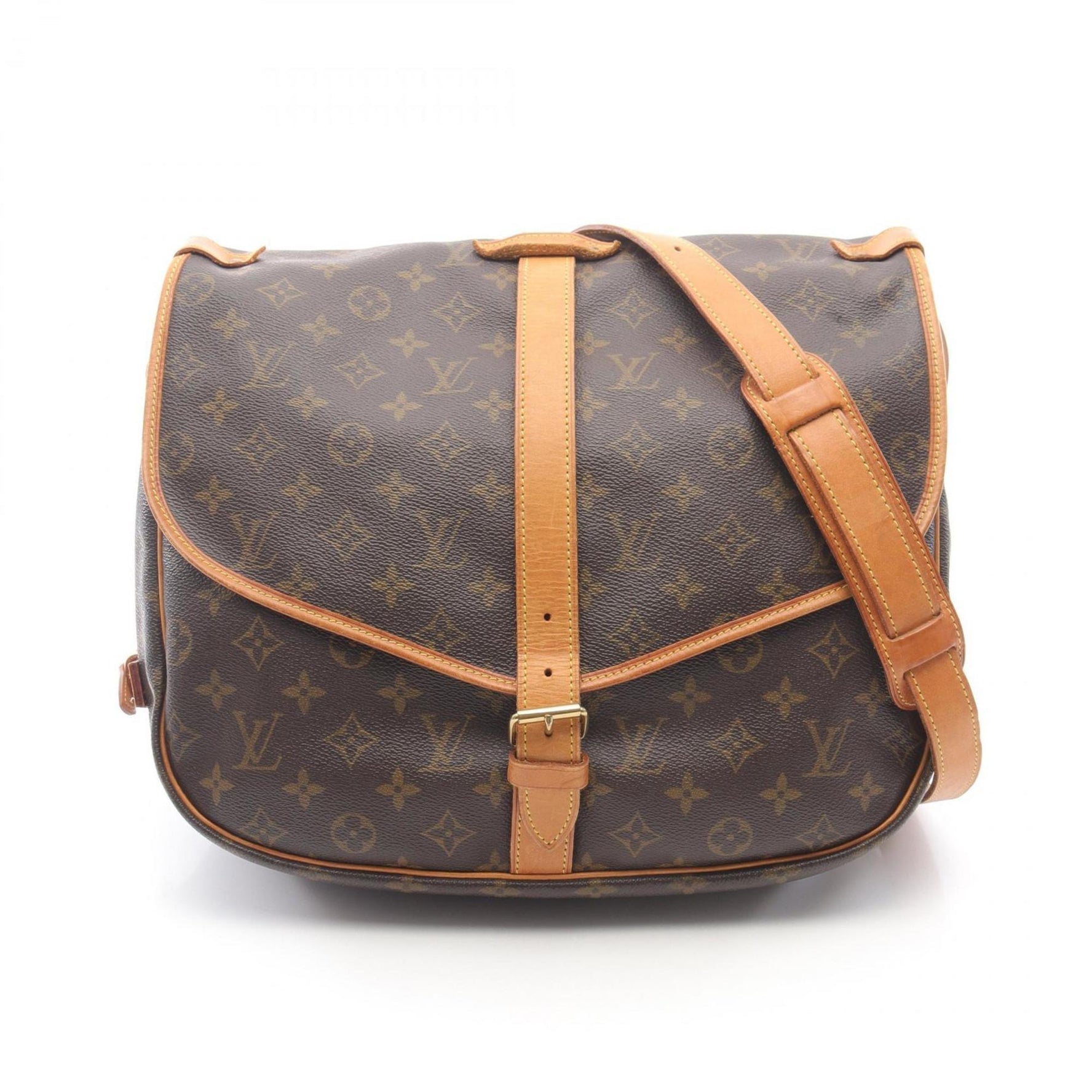 Louis Vuitton Saumur 35 Shoulder Bag, Coated Canvas and Leather, Monogram, Brown