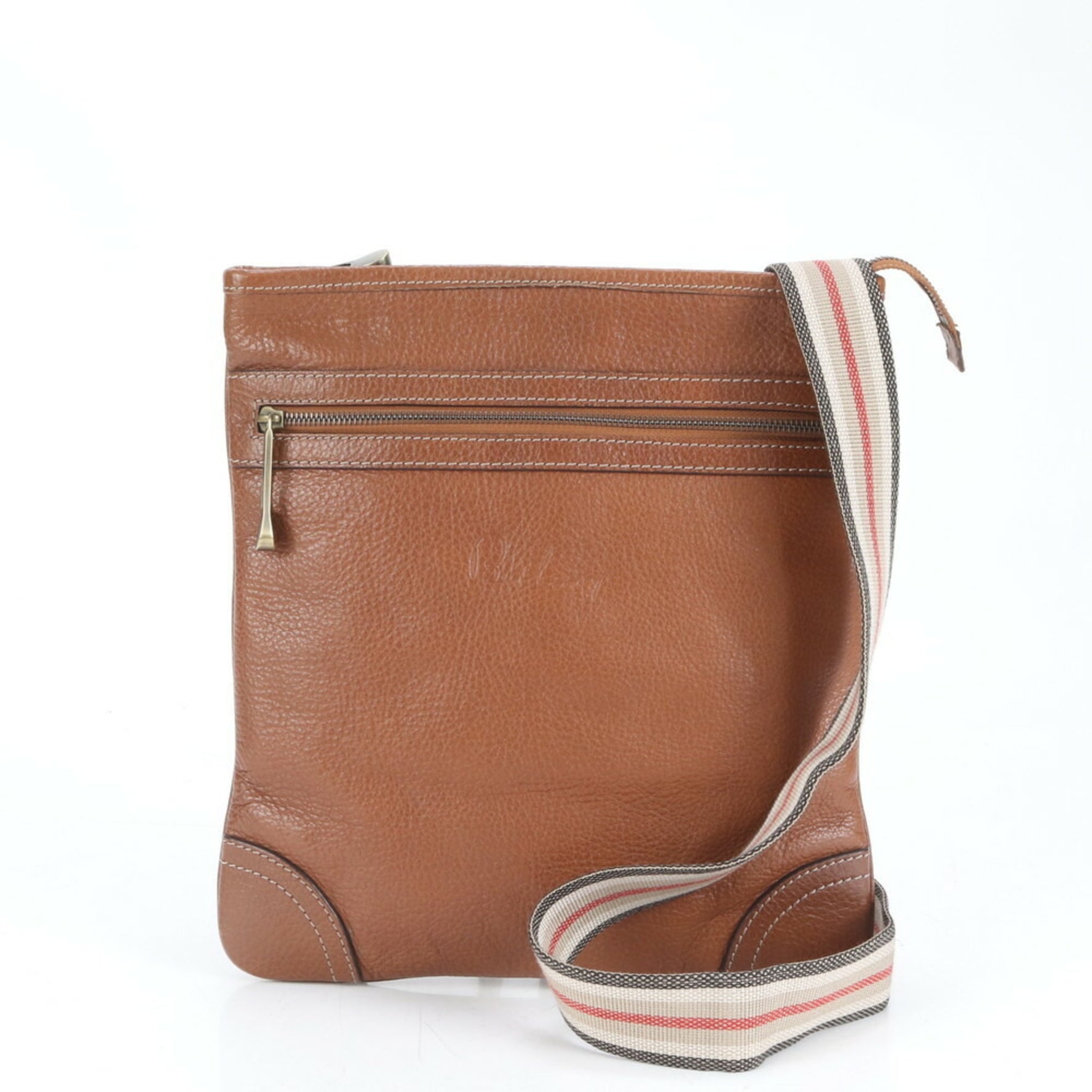 Burberry Leather Shoulder Bag Tote Brown Sacoche Men's