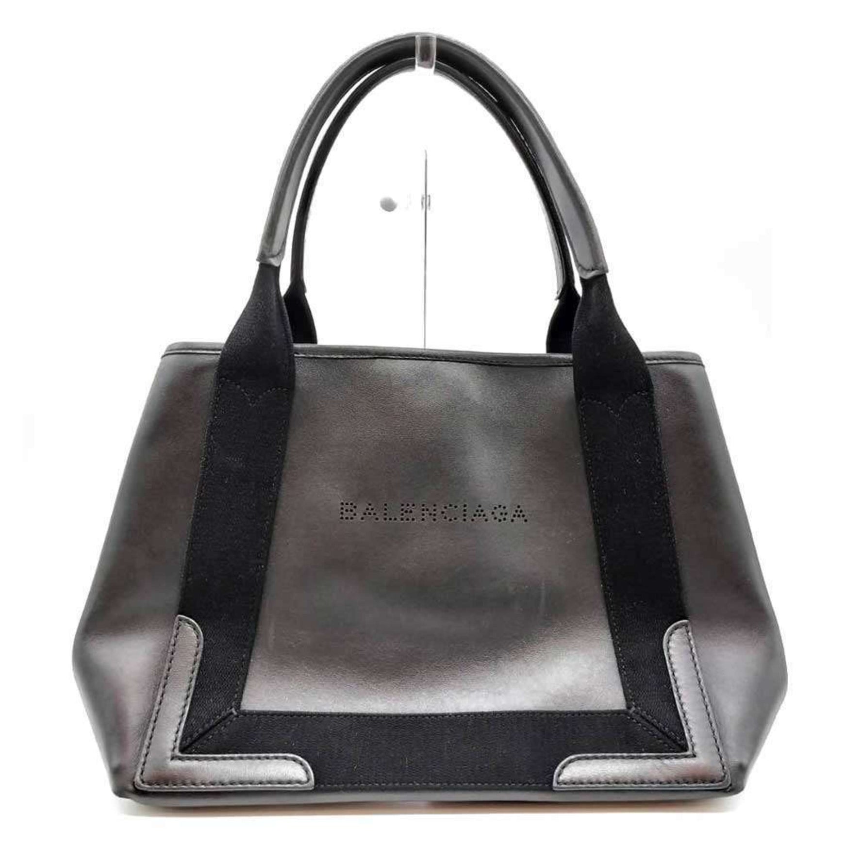 Balenciaga Navy Cabas S size Leather Handbag Tote Bag Punching