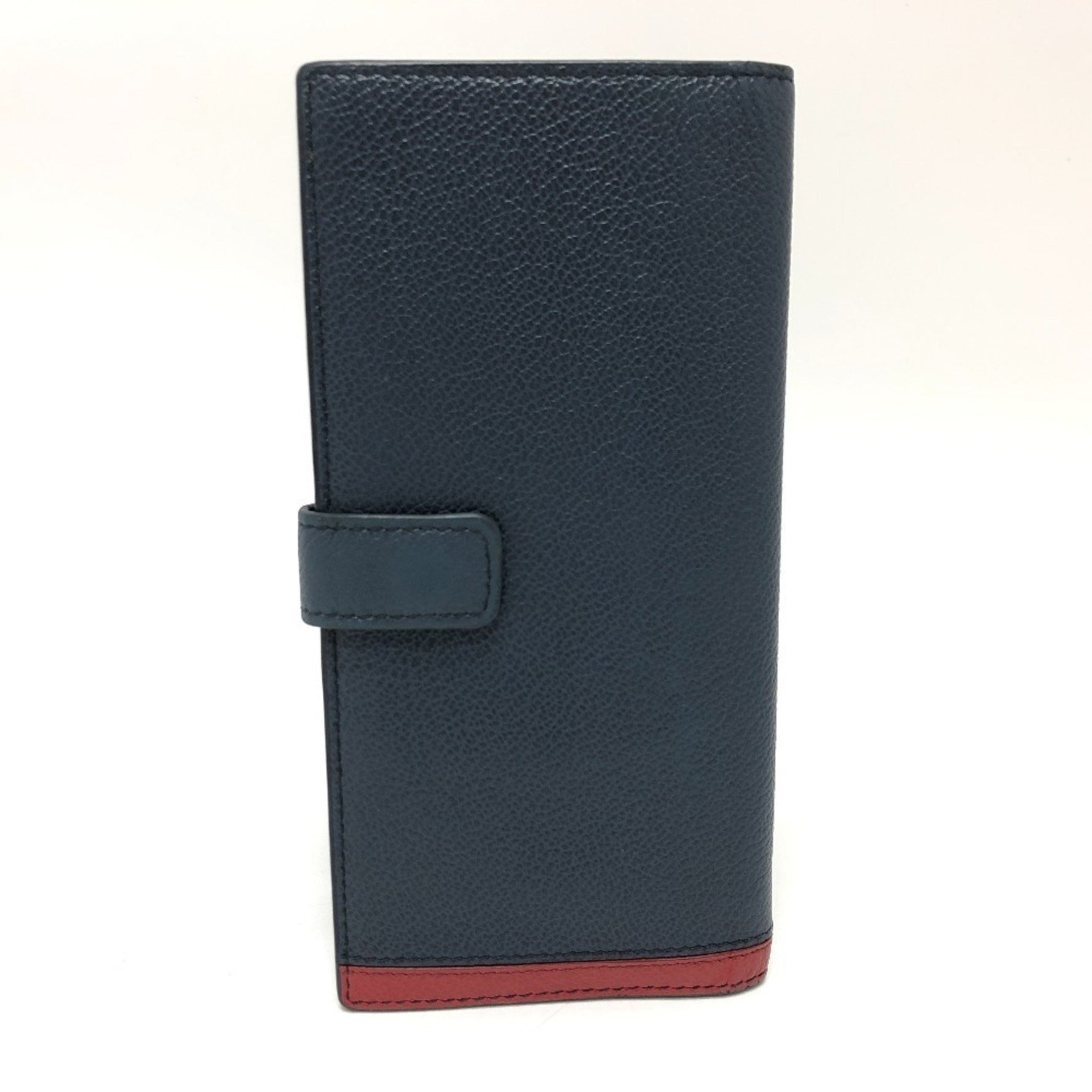PRADA Vitello Micro Grey Bi-fold Long Wallet Leather