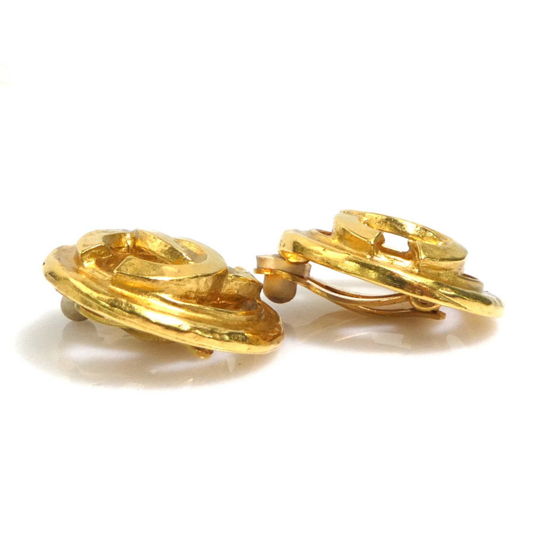 CHANEL Coco Mark Metal Earrings