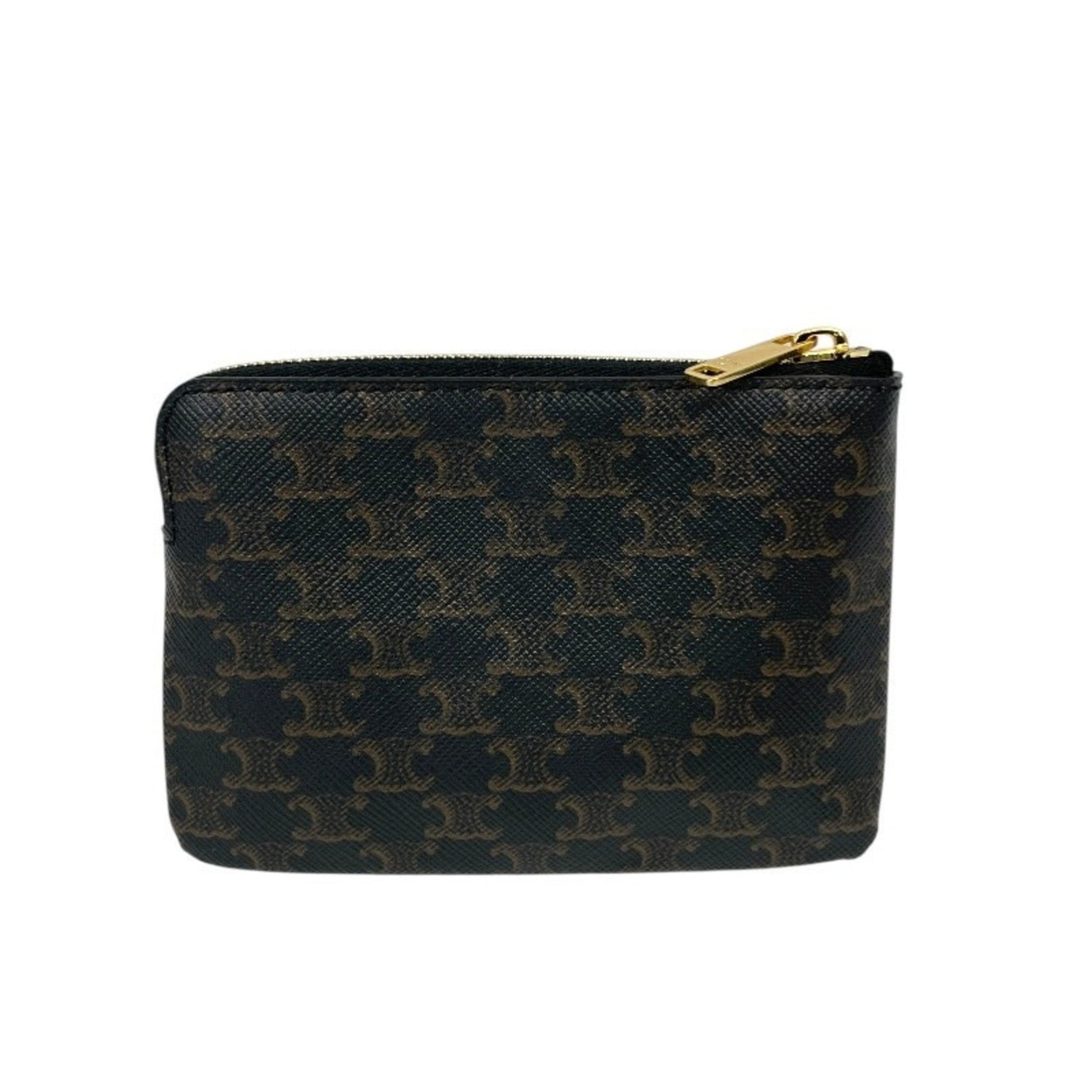 CELINE Triomphe Coin & Card Pouch with Hook Wallets Cases
