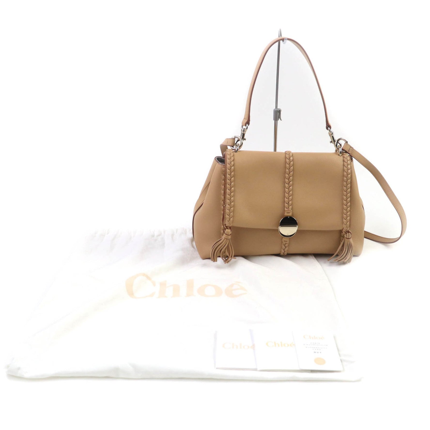 Chloé Chloe Penelope logo hardware calf leather shoulder bag/handbag, includes dust bag.