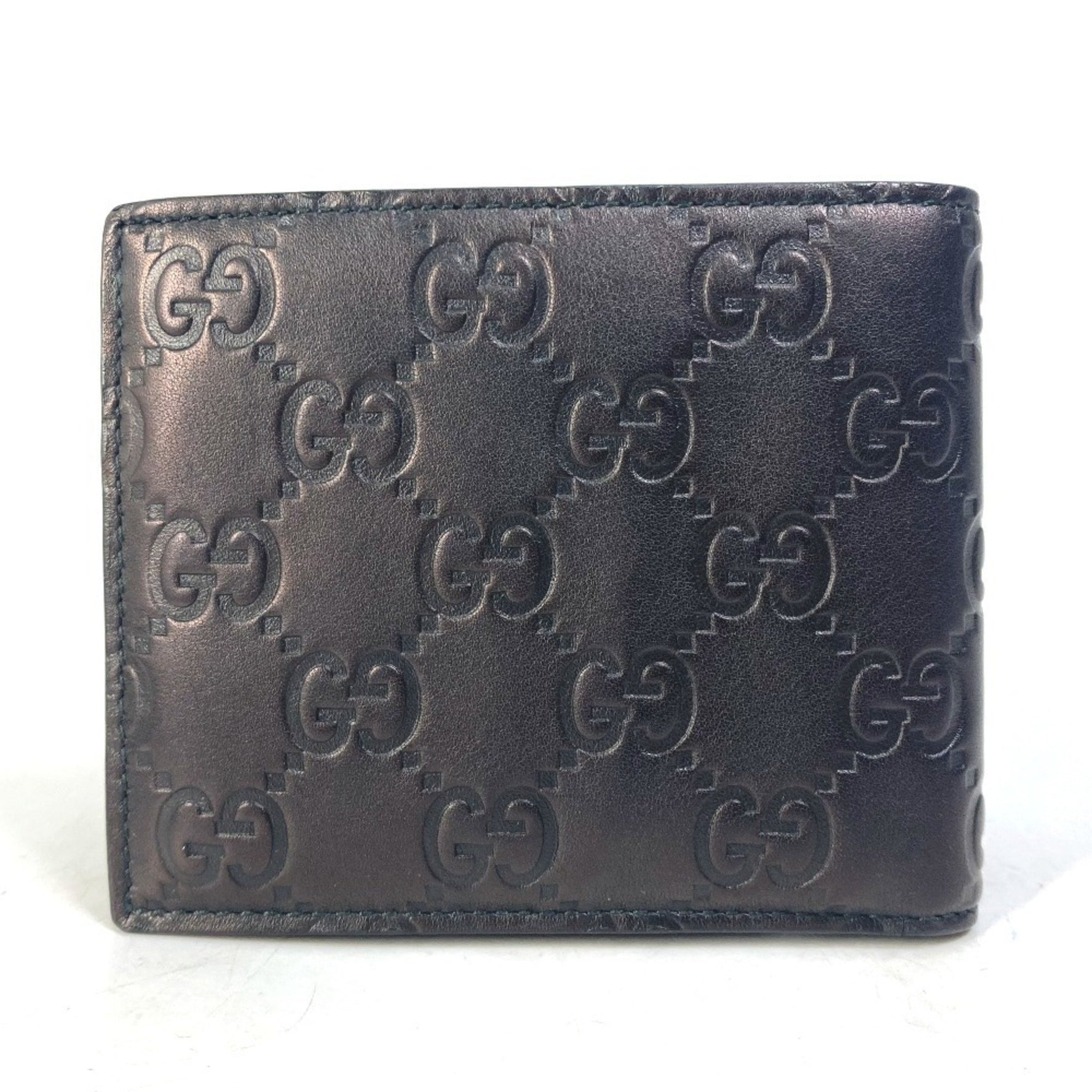 GUCCI Compact Wallet GG Guccissima Billfold Bi-fold Shima Leather Men's
