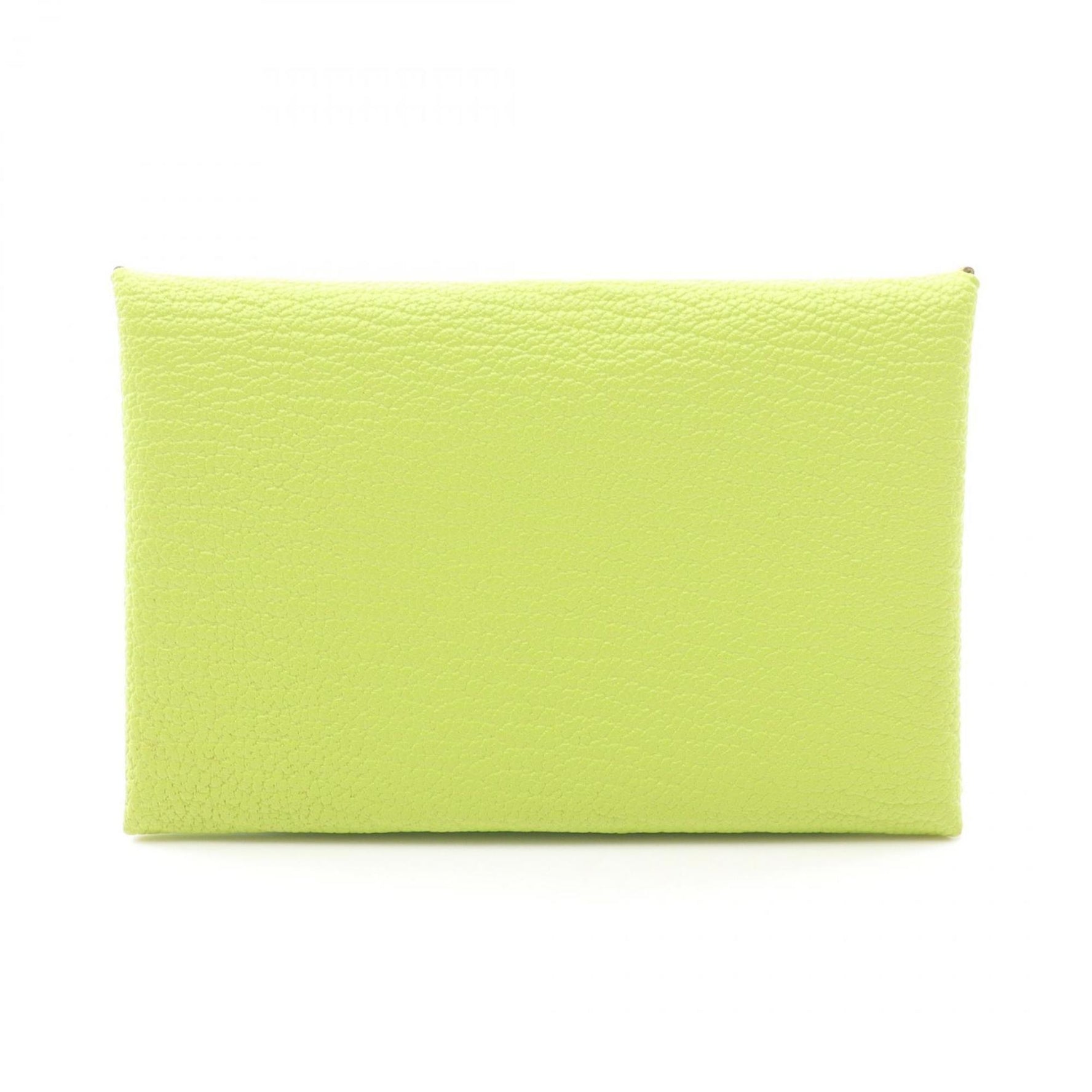 Hermes Hermès Calvi wallet/coin case, leather Chevre wallet, green
