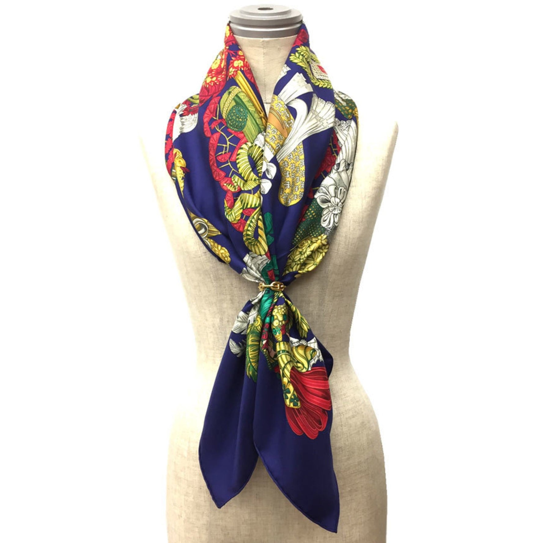 HERMES Scarf/Muffler Carré 90 CHAPEAU (Hat-off) 100% Silk Hermès Scarf