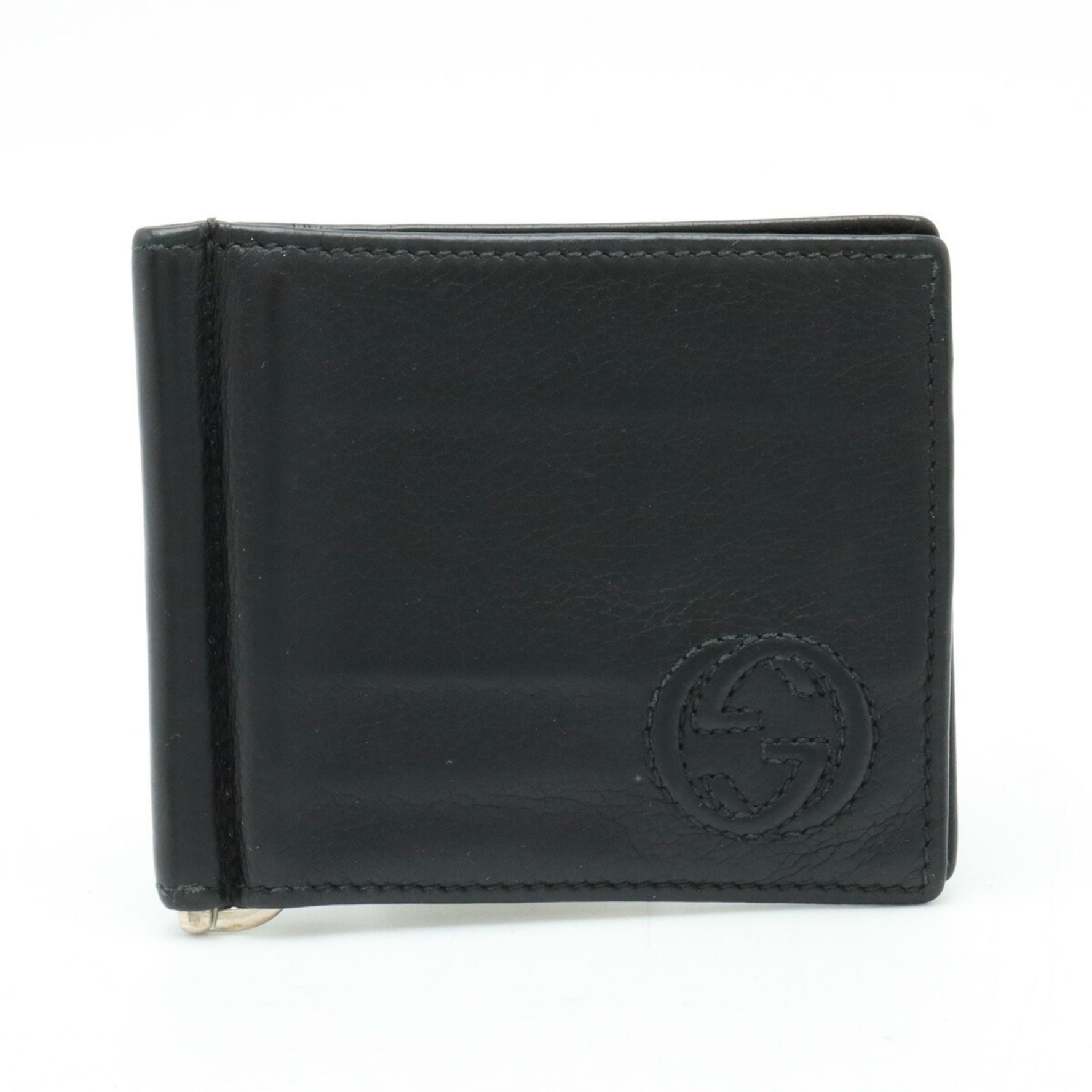 GUCCI Interlocking G Bi-fold Wallet with Money Clip Bill Leather