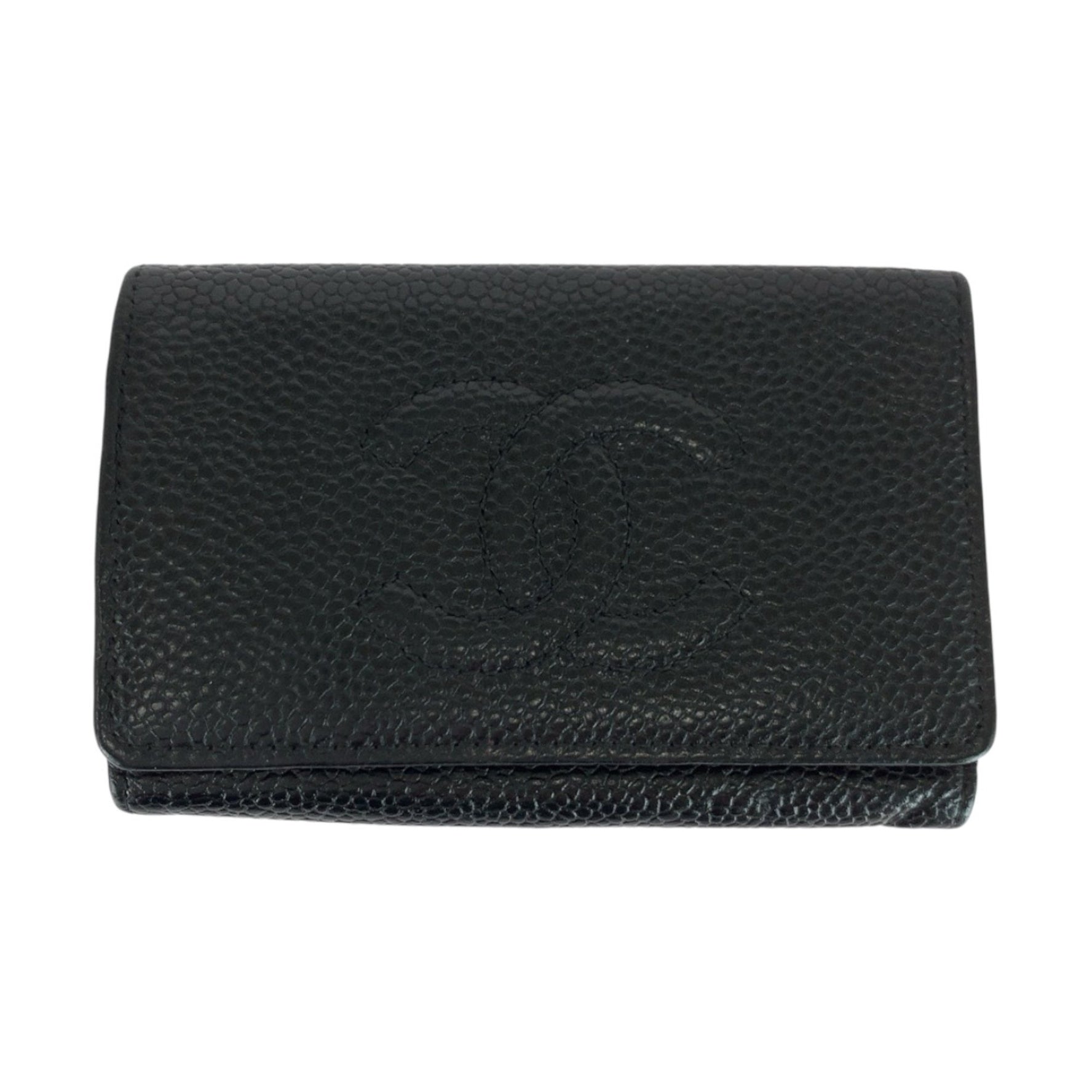 CHANEL Vintage Coco Mark Leather Key Case with Gold Hardware, 6 Rings