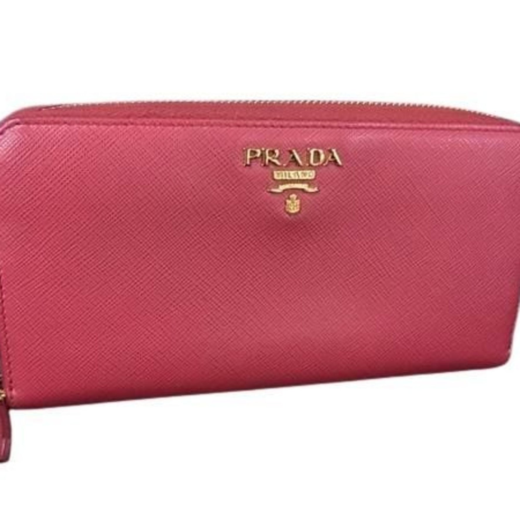 PRADA Wallet Saffiano Leather Round Long