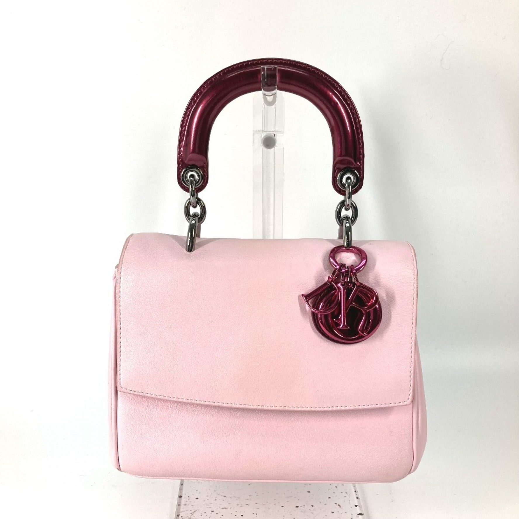 Christian Dior Dior Be Bag, Handbag/Shoulder Leather/Patent Leather, Metallic Pink