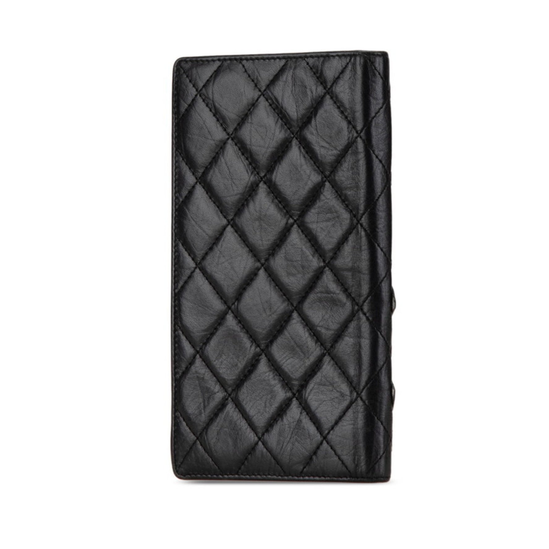 CHANEL Cambon Line Coco Mark Long Wallet Lambskin