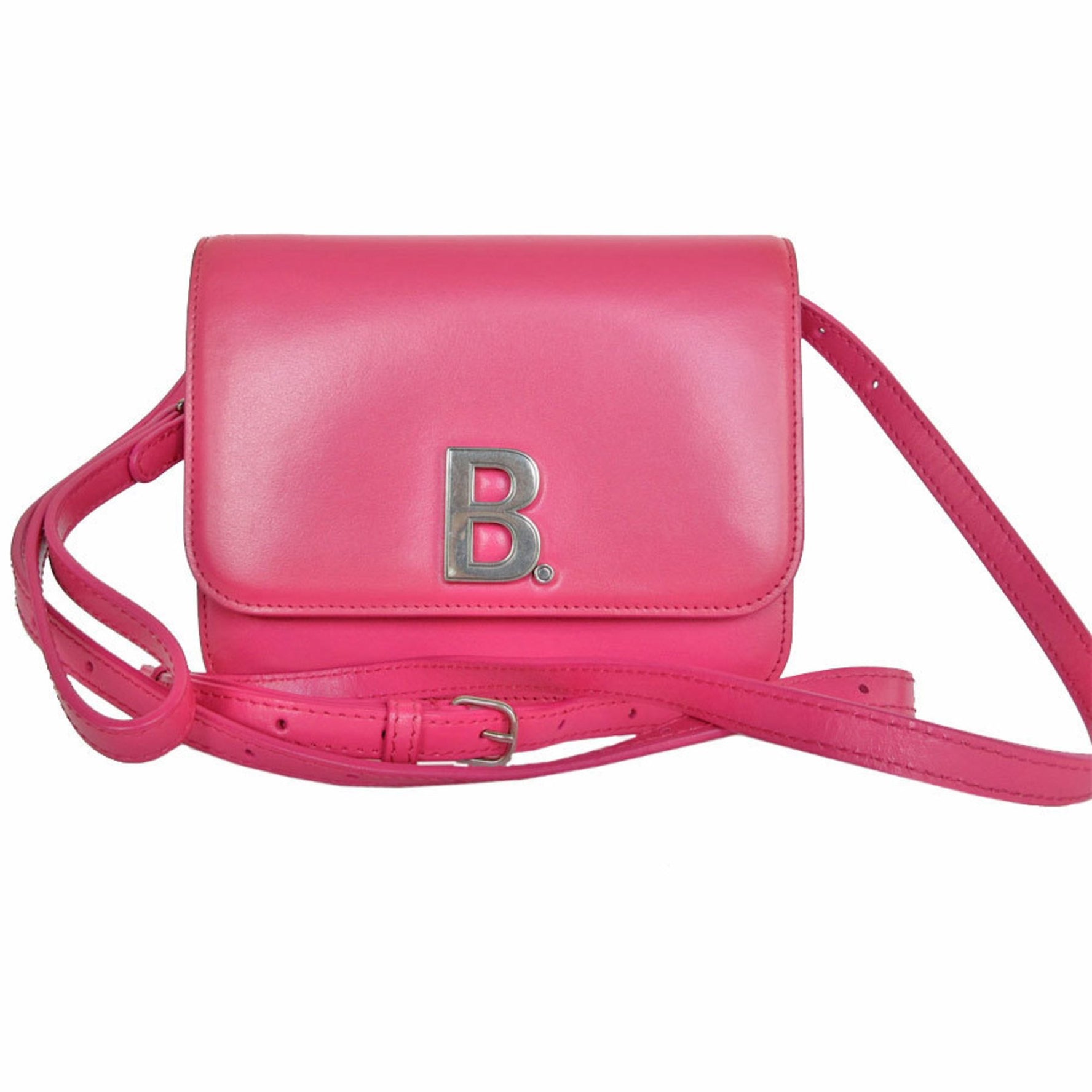 BALENCIAGA shoulder bag leather silver