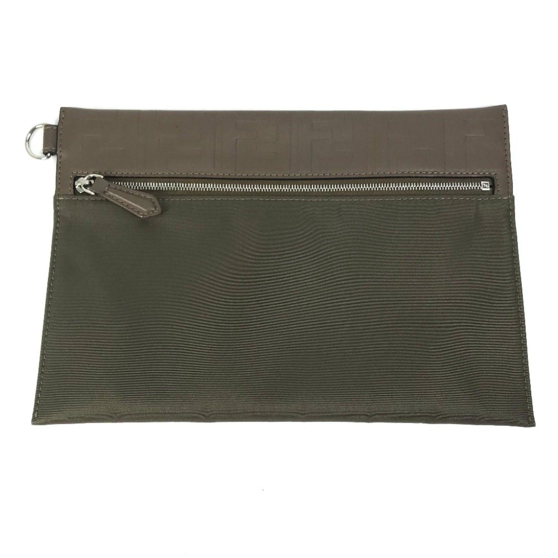 Fendi Zucca Clutch bag Pouch khaki Brown