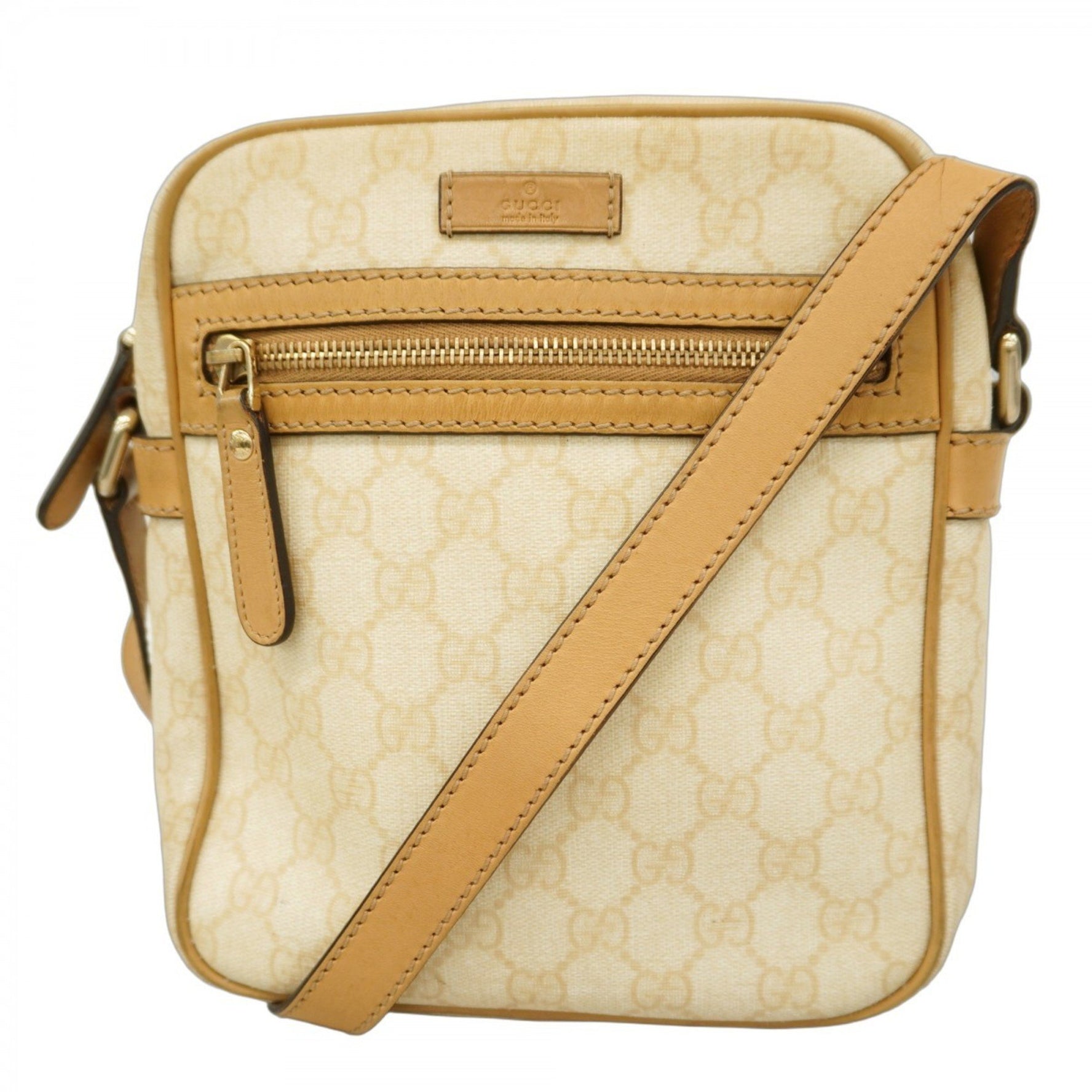 Gucci GG Supreme Shoulder Bag Champagne