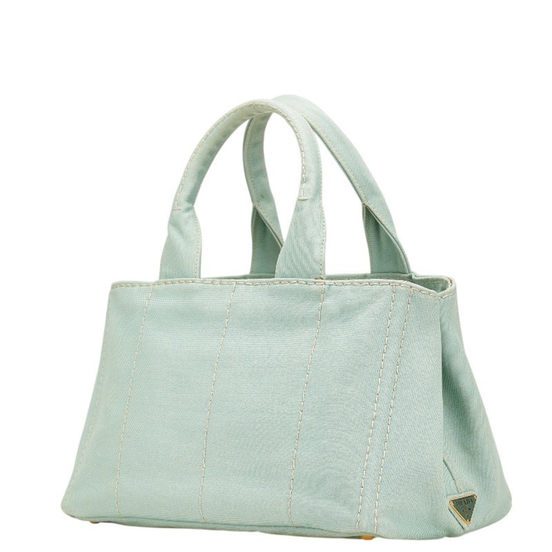 Prada Canapa Handbag Tote Bag Mint Canvas