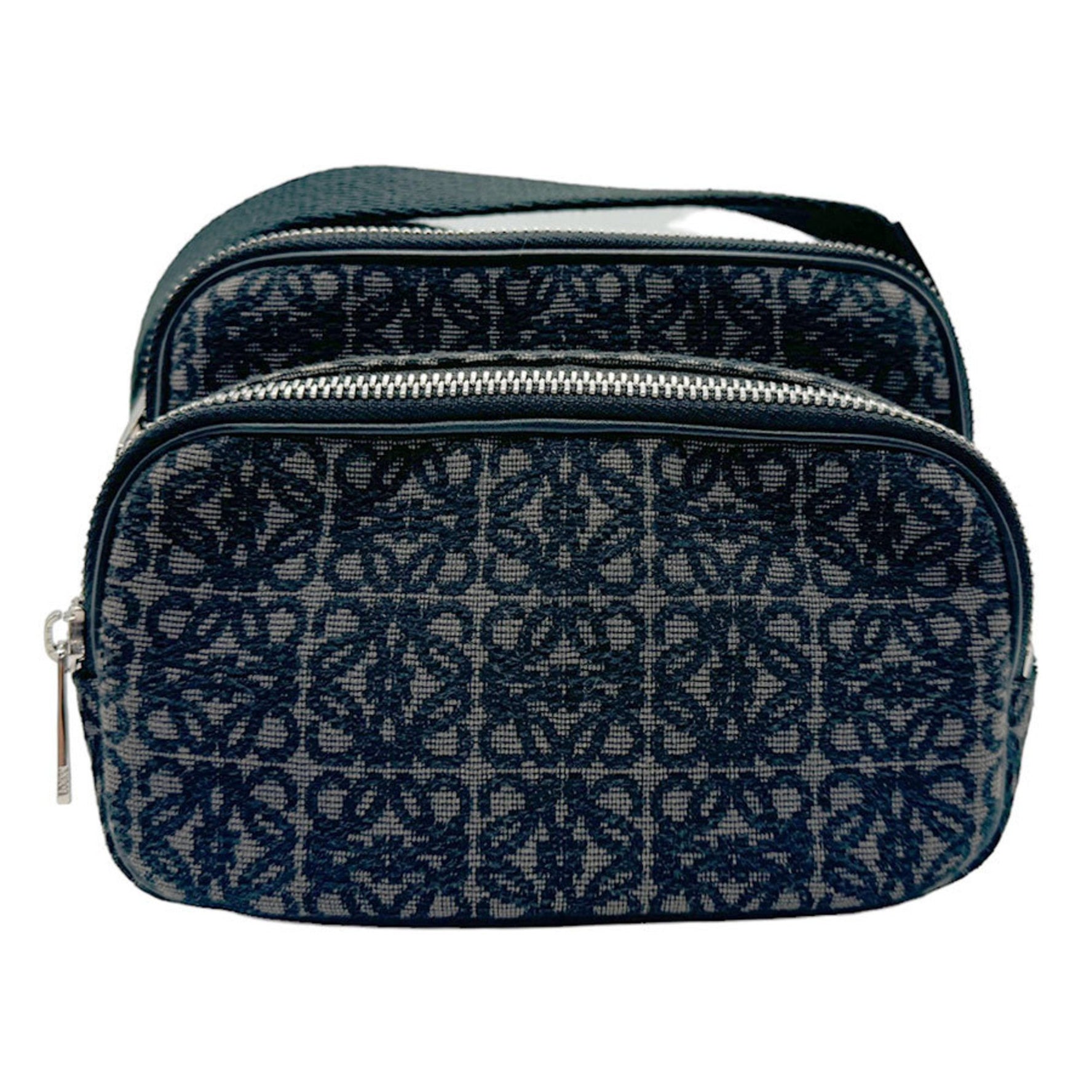 LOEWE Shoulder Bag Anagram Canvas Black Grey Silver Men's