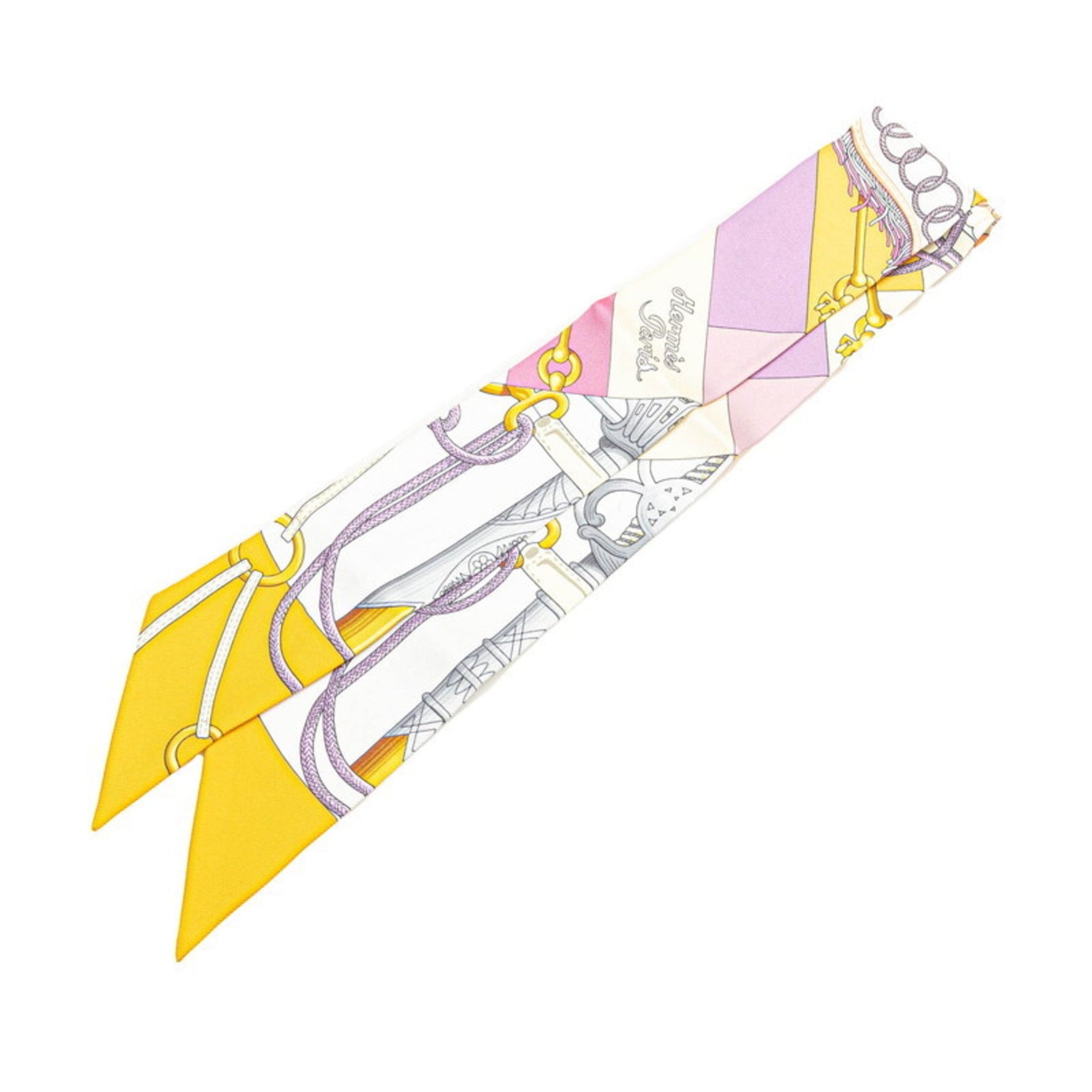 Hermes Twilly Silk Scarf Multi-color,Yellow