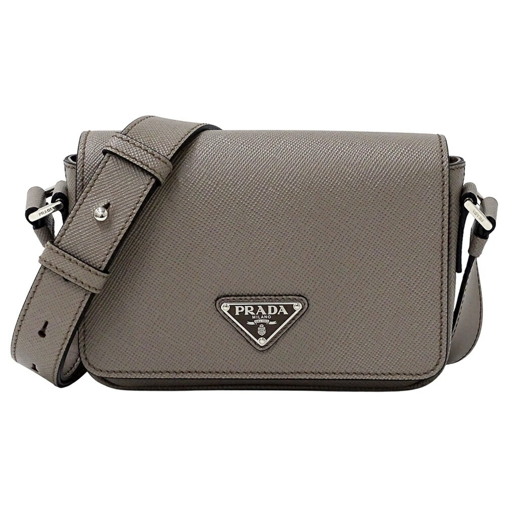PRADA Shoulder Bag Saffiano Greige
