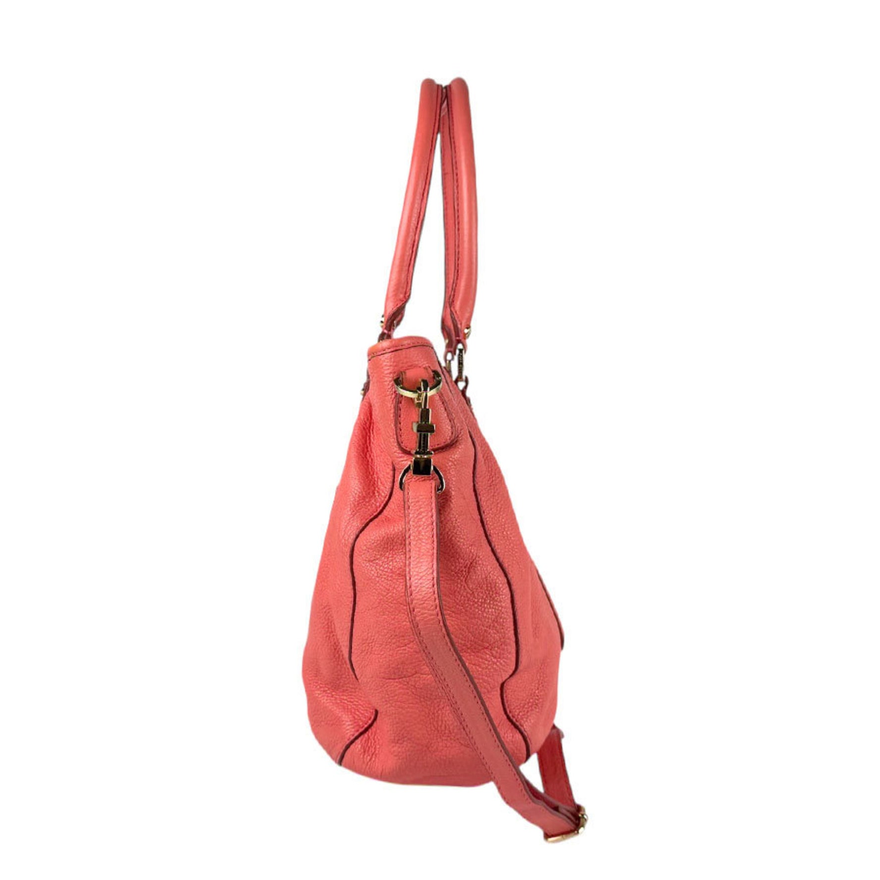 Tory Burch handbag shoulder bag leather salmon pink gold