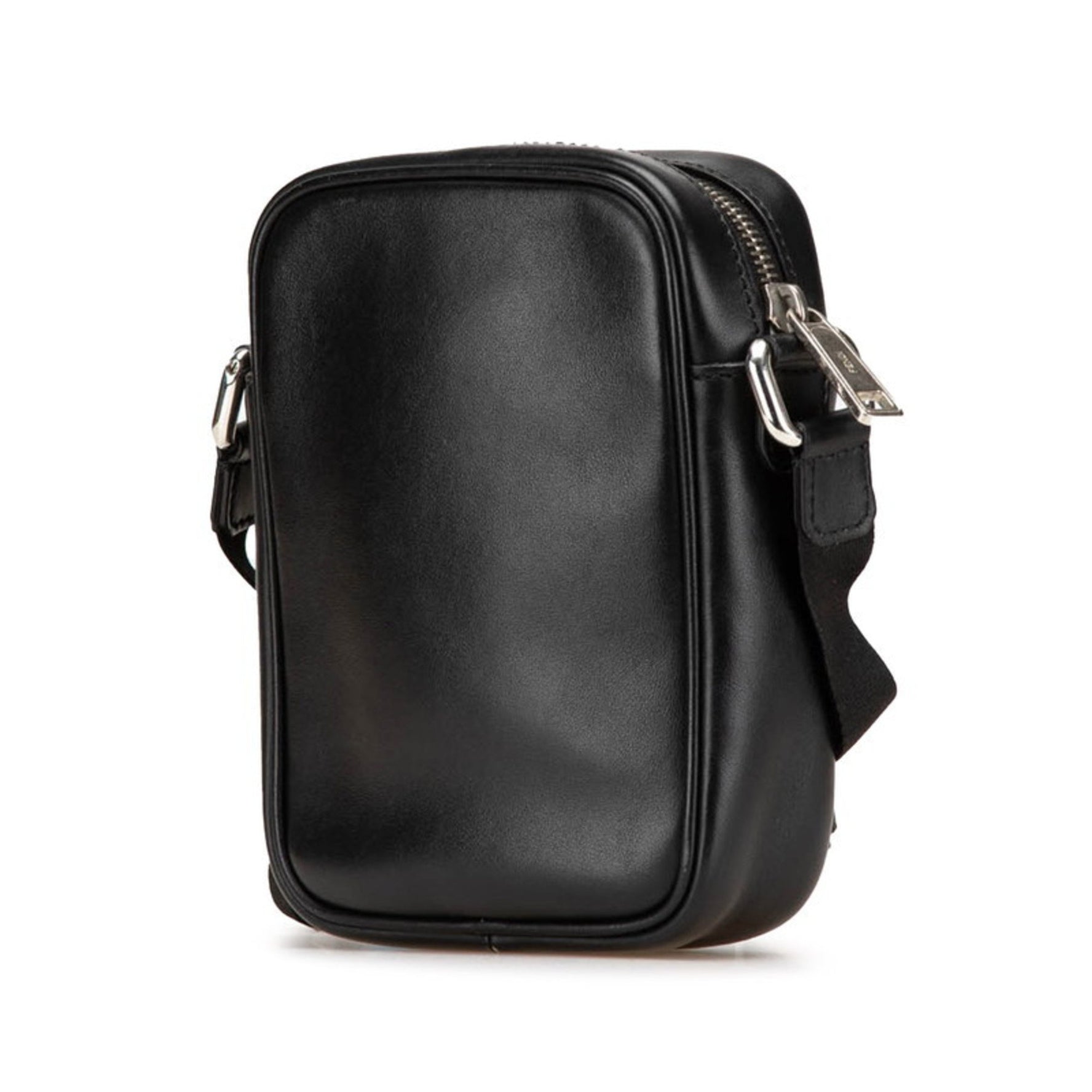 Fendi I.C.U. Crossbody Shoulder Bag in Black and Neon Yellow Calfskin Leather