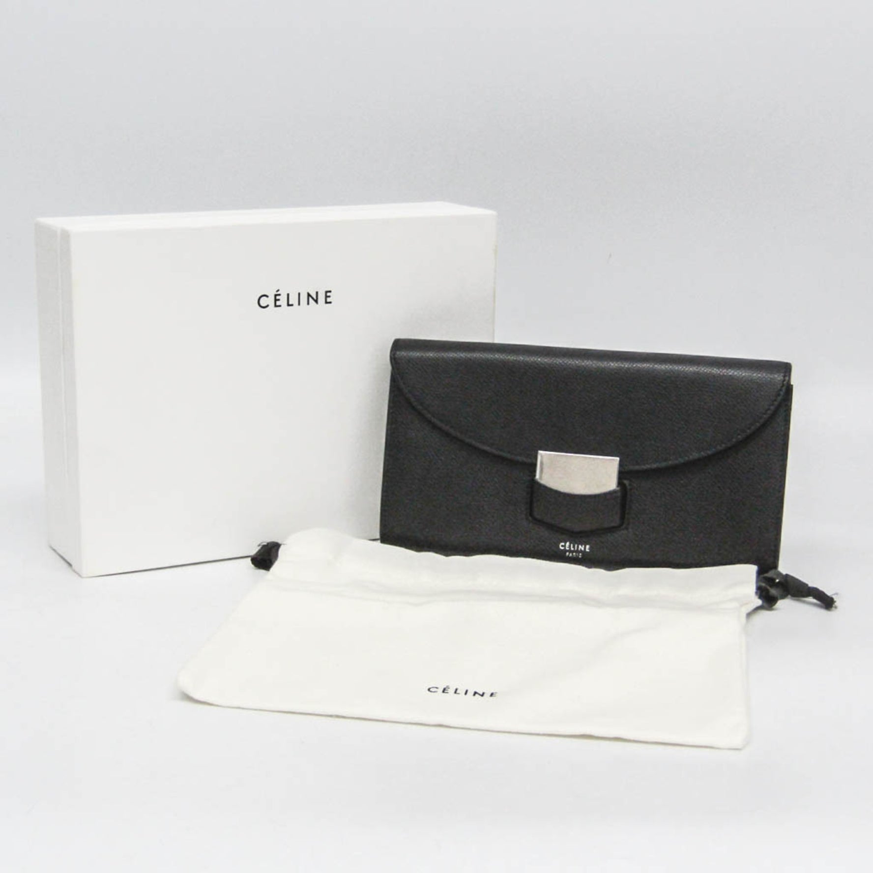 Celine Trotter Large Flap Multifaction Leather Long Wallet (bi-fold)