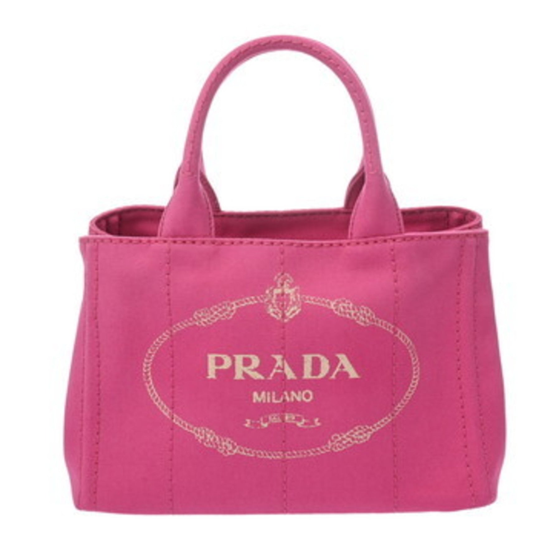 PRADA Canapa Mini Canvas Handbag, A Rank, Pre-owned, Ginzo