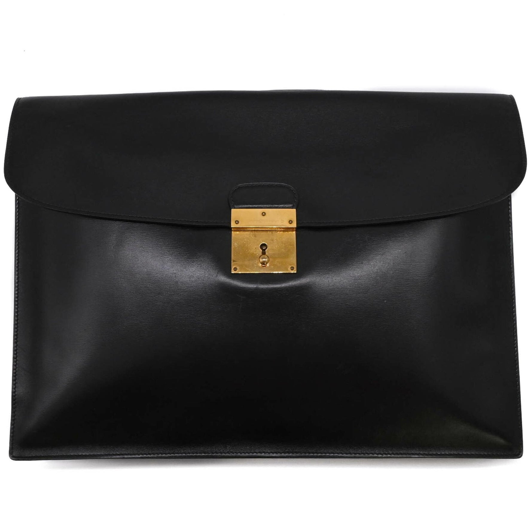 HERMES Kirius Clutch Bag with Handle, Leather, Unknown Year, Box Calf