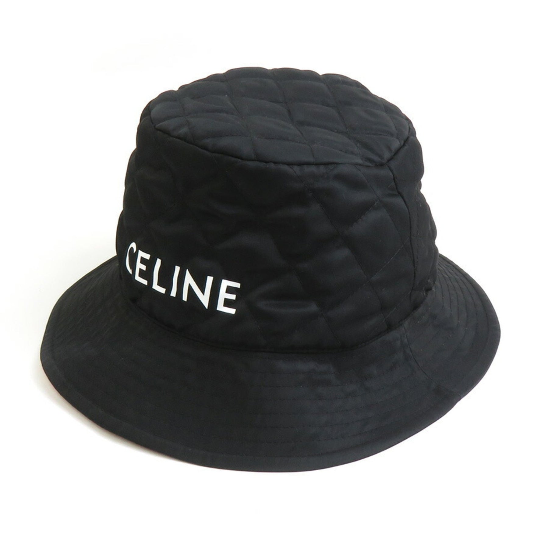 CELINE Hat Bucket Nylon Black White Men's