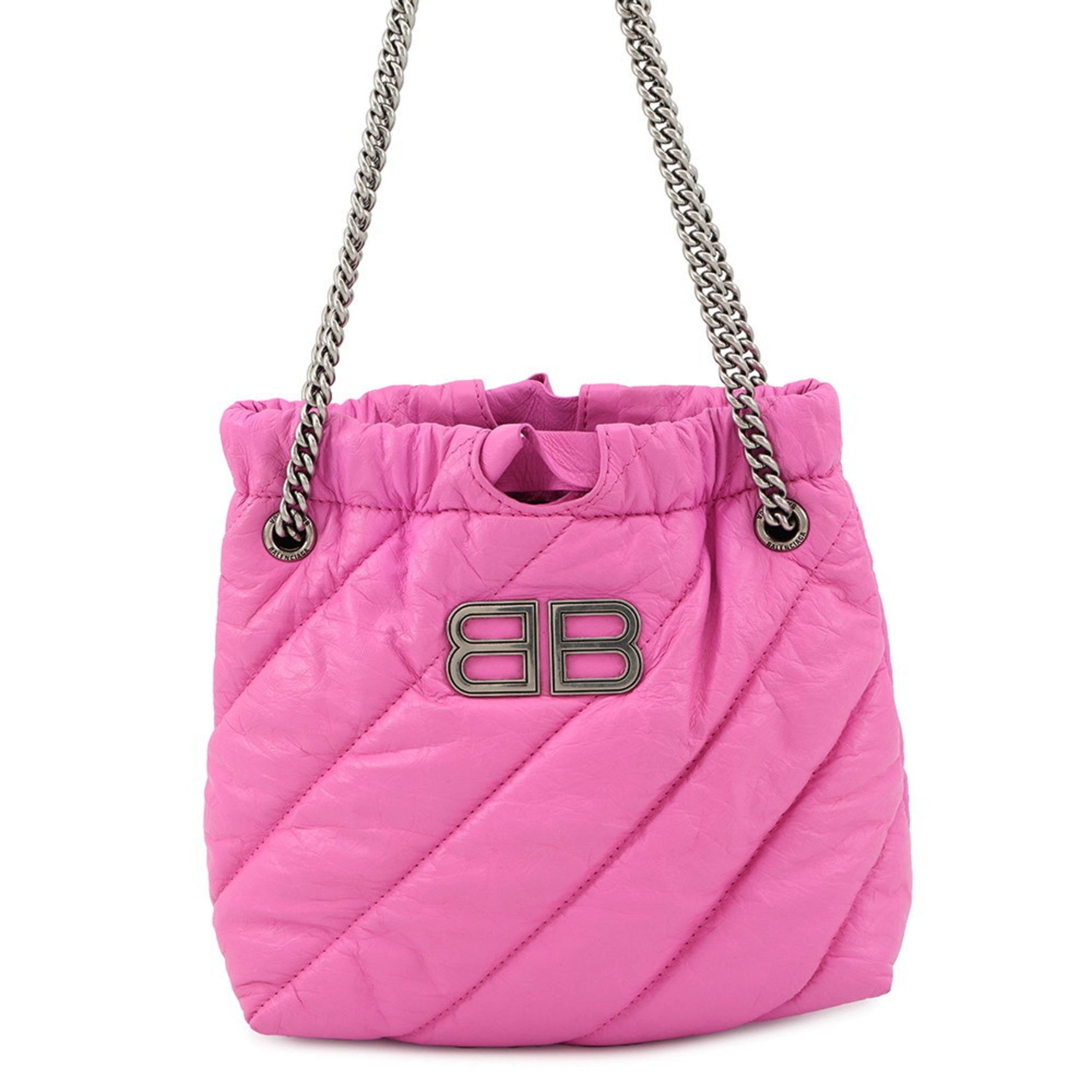 Balenciaga Chain Shoulder Bag in Crushed XS Leather -