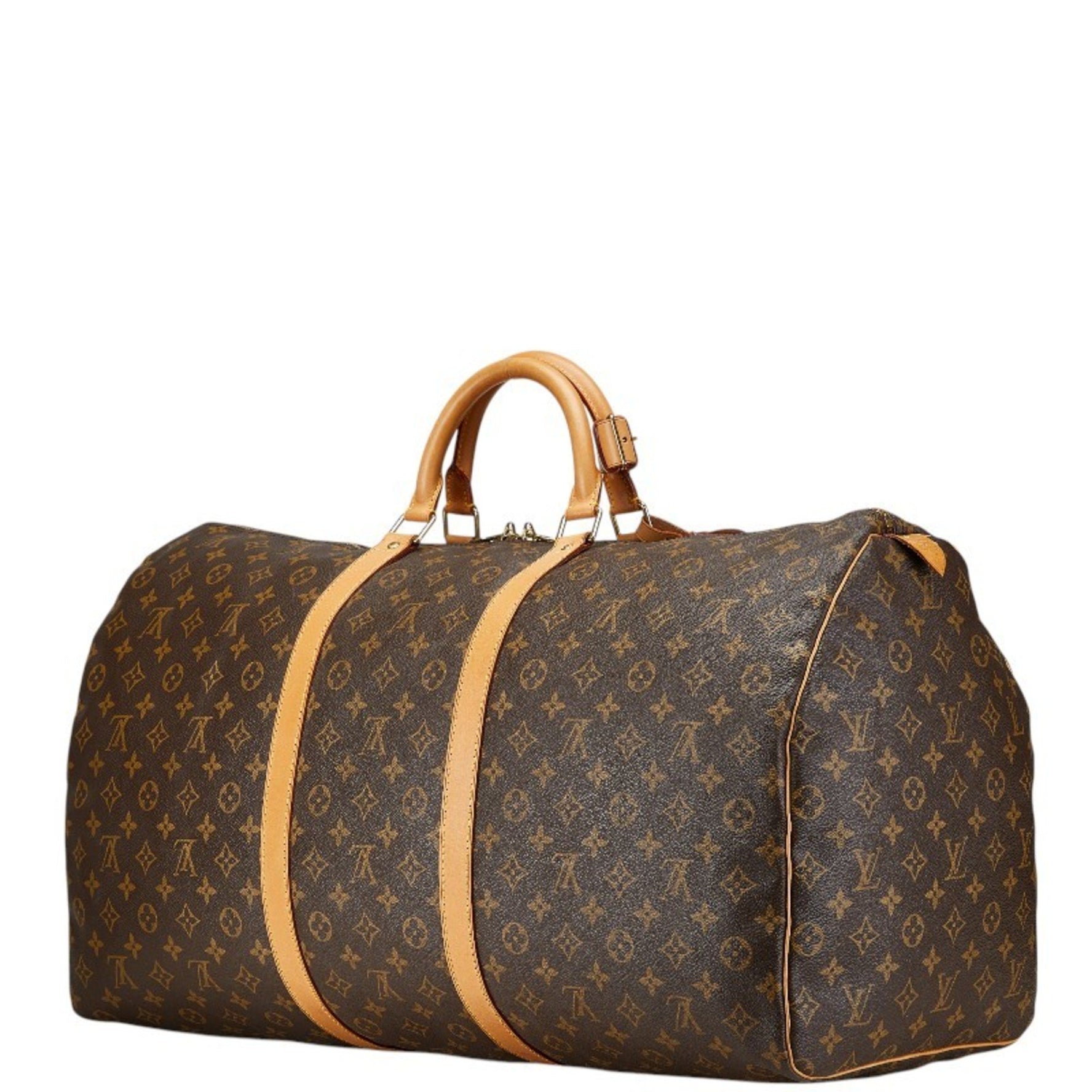 Louis Vuitton Monogram Keepall 60 Boston Bag Travel PVC Leather
