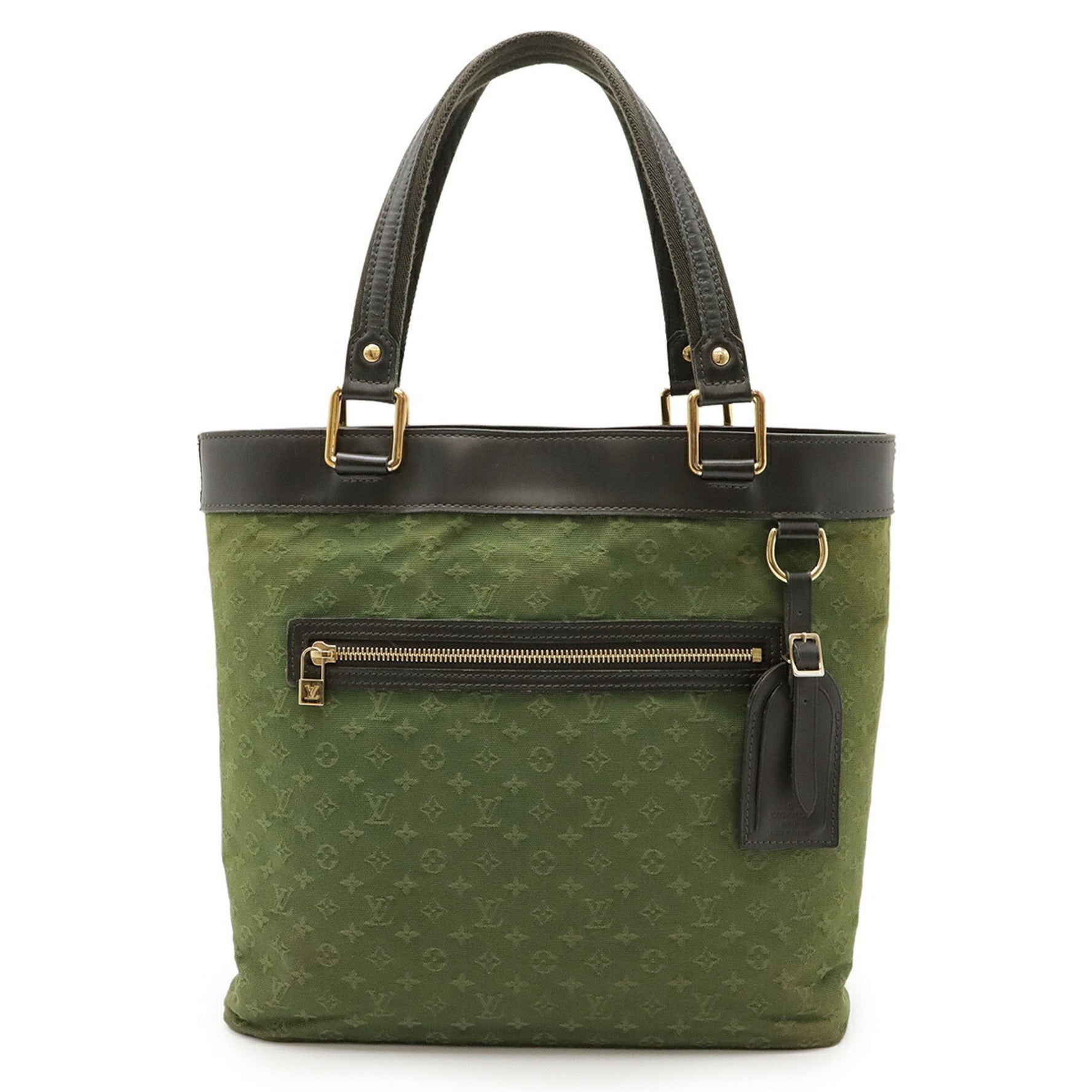 LOUIS VUITTON Monogram Mini Lucille GM Tote Bag Shoulder Canvas Leather TST Khaki Green