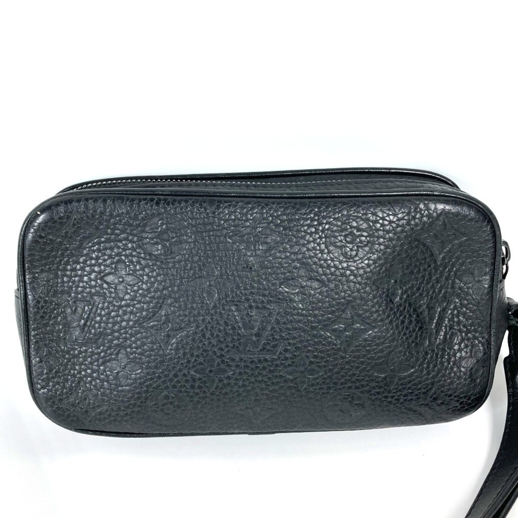 Louis Vuitton Monogram Taurillon Chain Pochette Volga Bag Pouch Second Clutch with Strap Leather Men's Noir Black