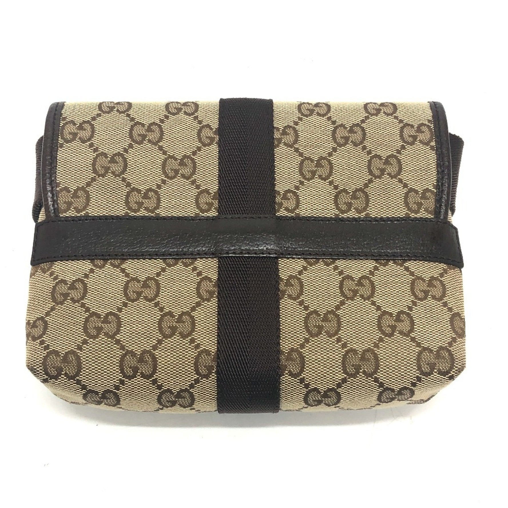 GUCCI GG Body Bag, Waist Pouch, Belt Canvas, Unisex, Beige/Brown